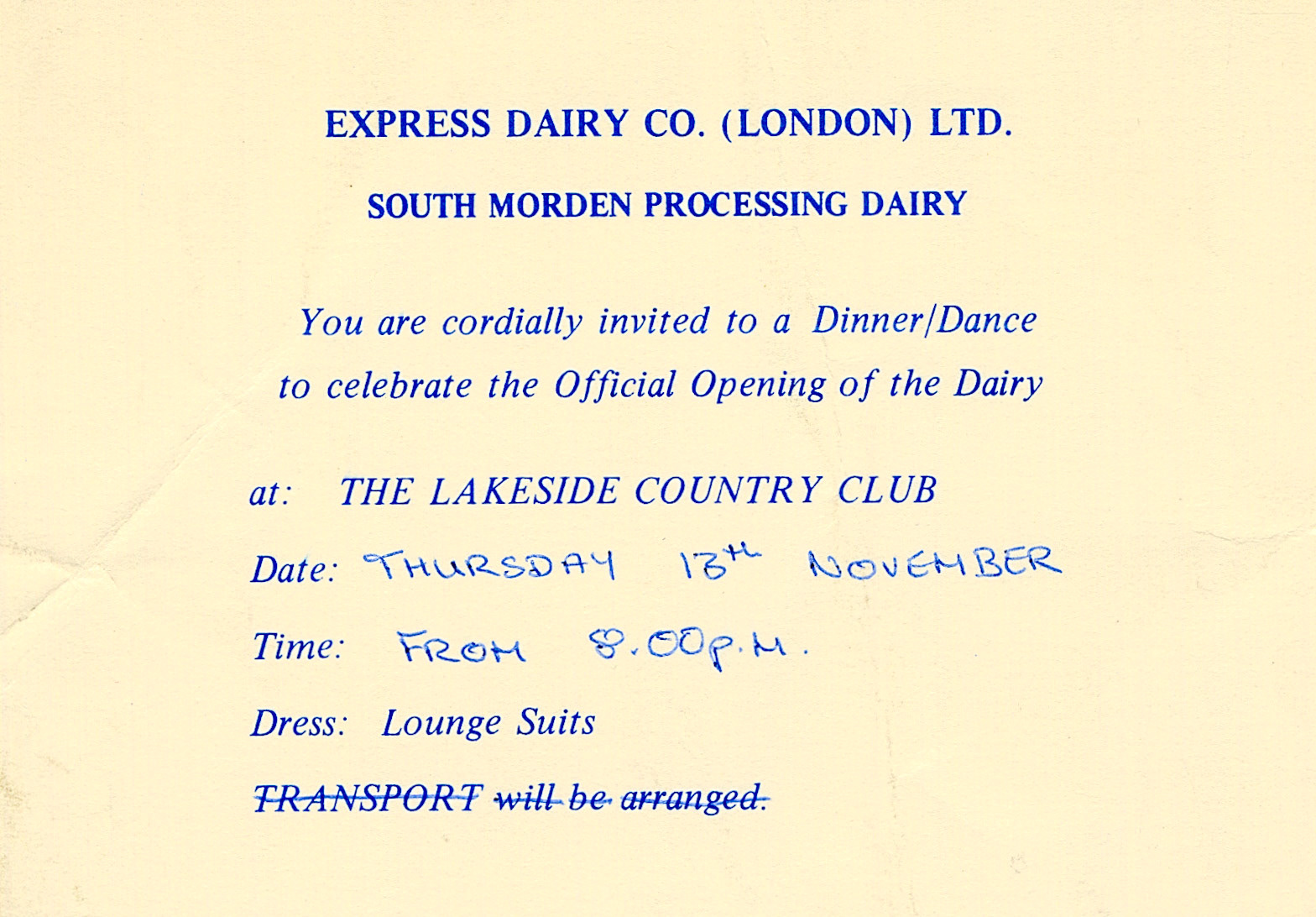 1980 To celebrate conclusion of factory re-equipment