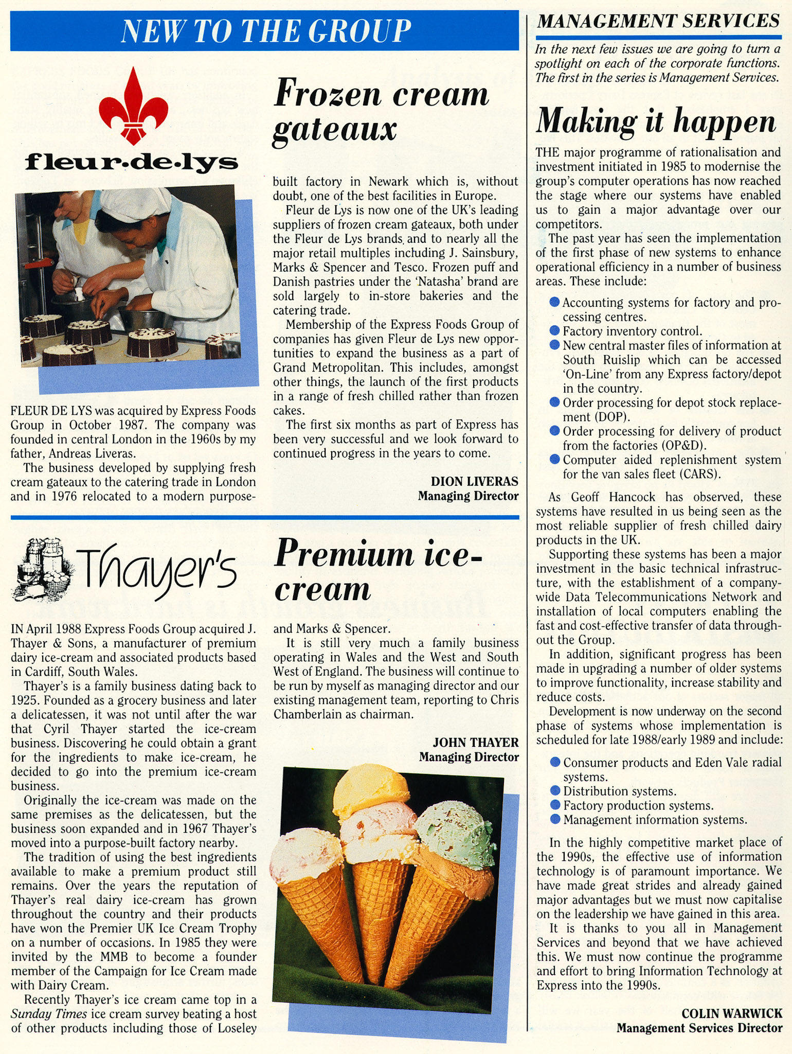 1988 EFG Half-Yearly report August. Page 6.