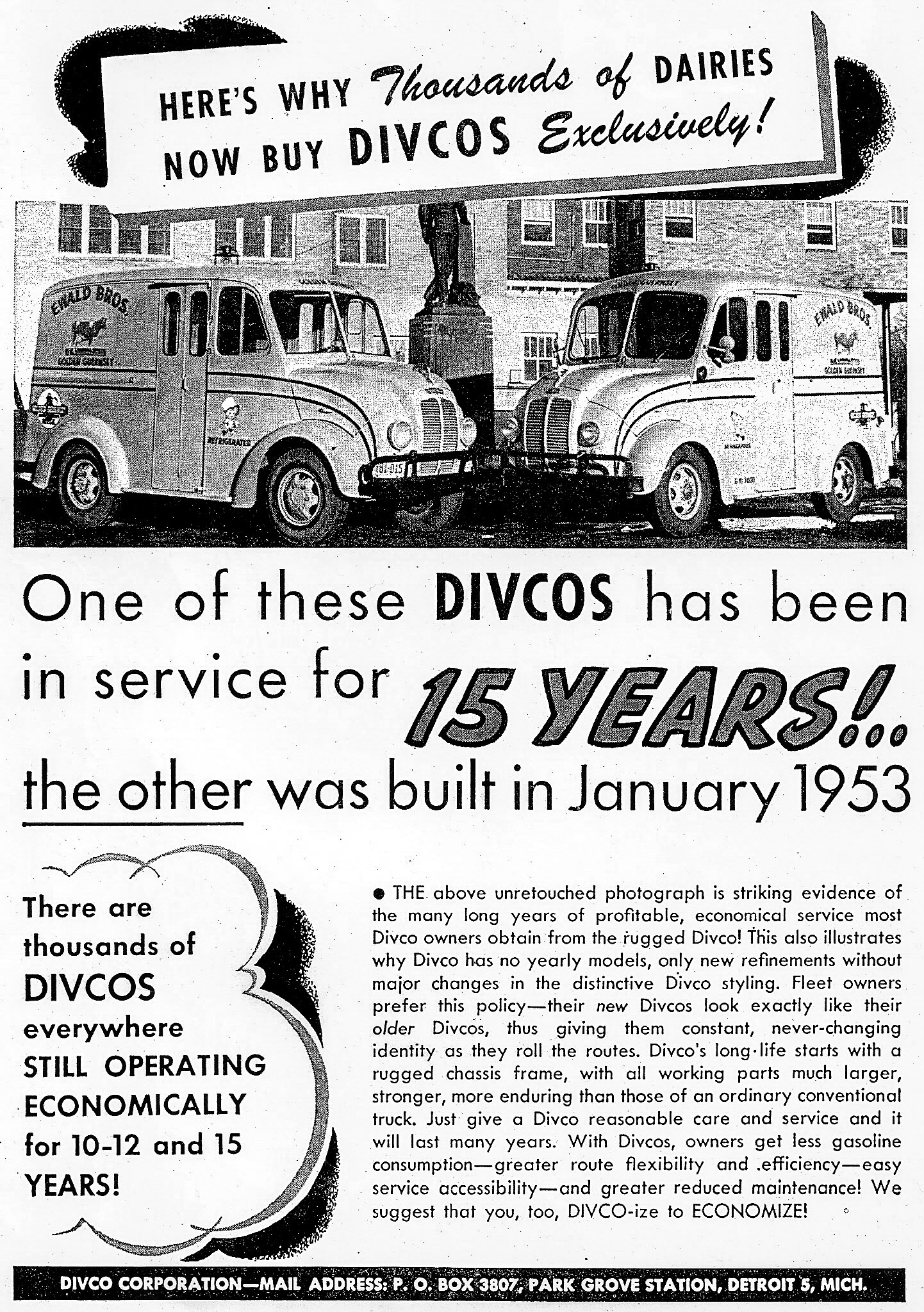 1953 Divco advertisement. (Courtesy Kenny Lego)