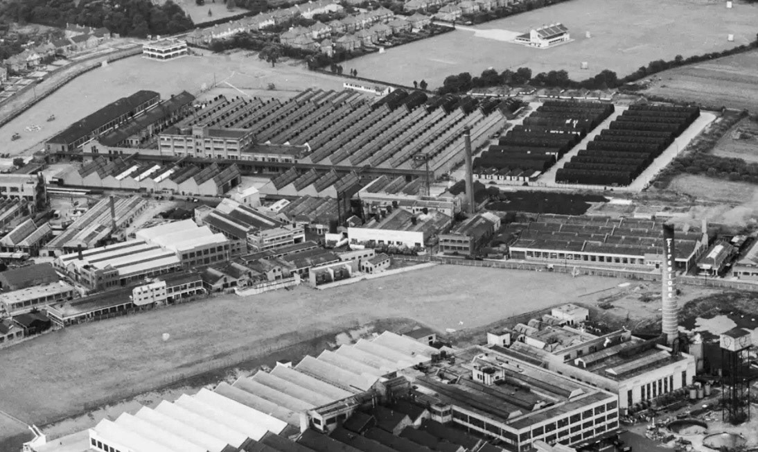 1963 Aerial View of Harlequin Avenue, Brentford (Courtesy Britiain from the Air)