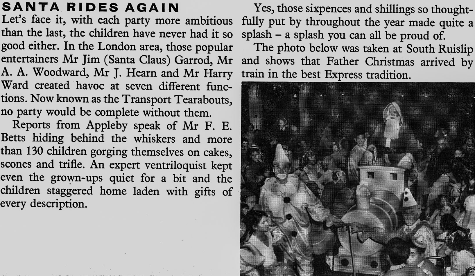 1960 South Ruislip Childrens Christmas Party. (Express News Spring)