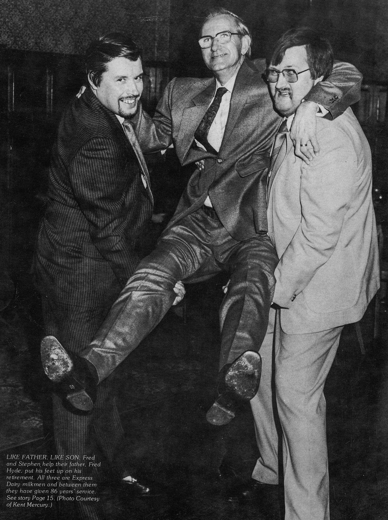 1984 Fred and Stephen help their father Fred Hyde, who retires from Mottingham Depot