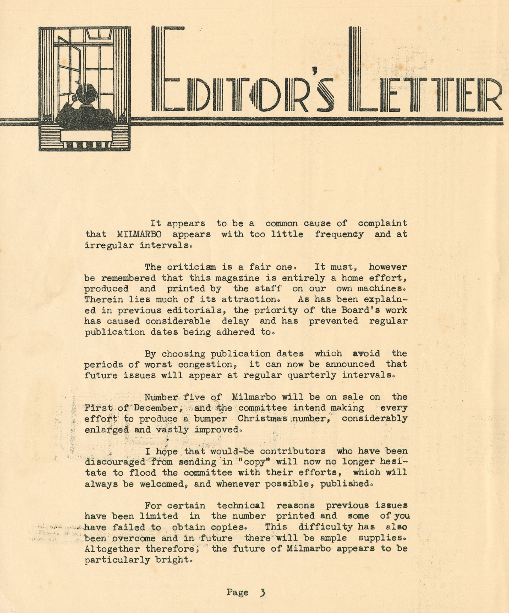 1939 'Milmarbo' in-house magazine, edition 4, published at the outbreak of WWII when staff were preparing to move to the newly constructed Thames Ditton HQ. (Express Dairy Tales publication)