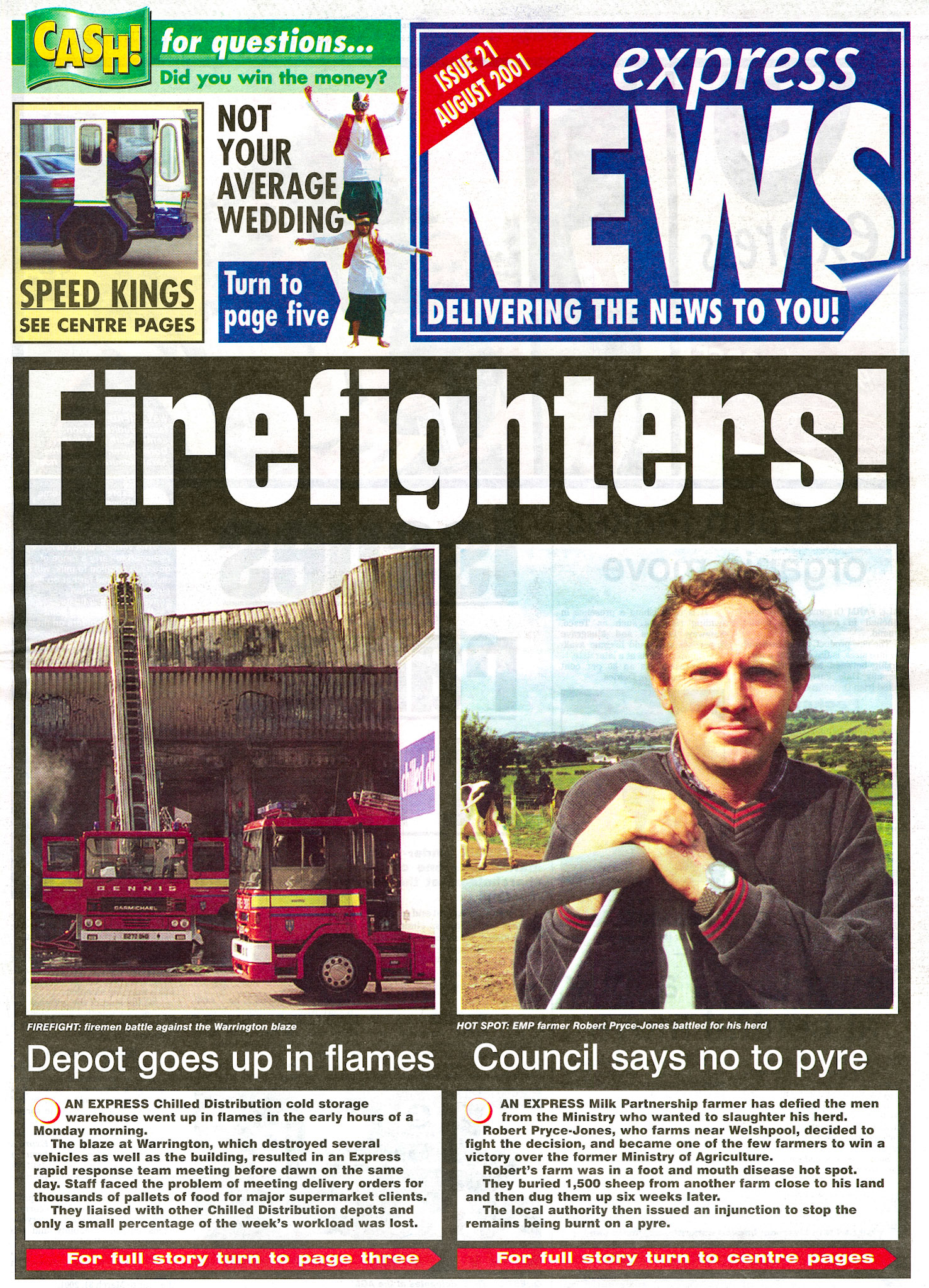 2001 August-Express News Front Cover (Courtesy Paul Luke)