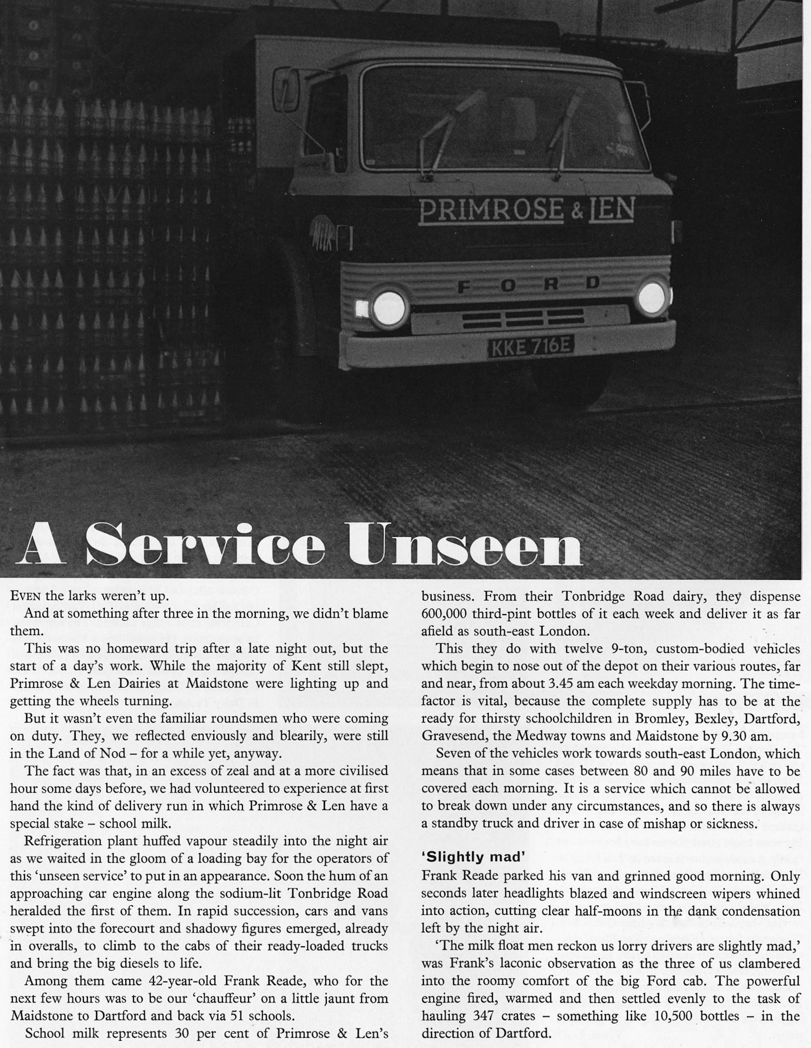 1968 Delivery trip from Primrose and Len, Maidstone with driver Frank Reade