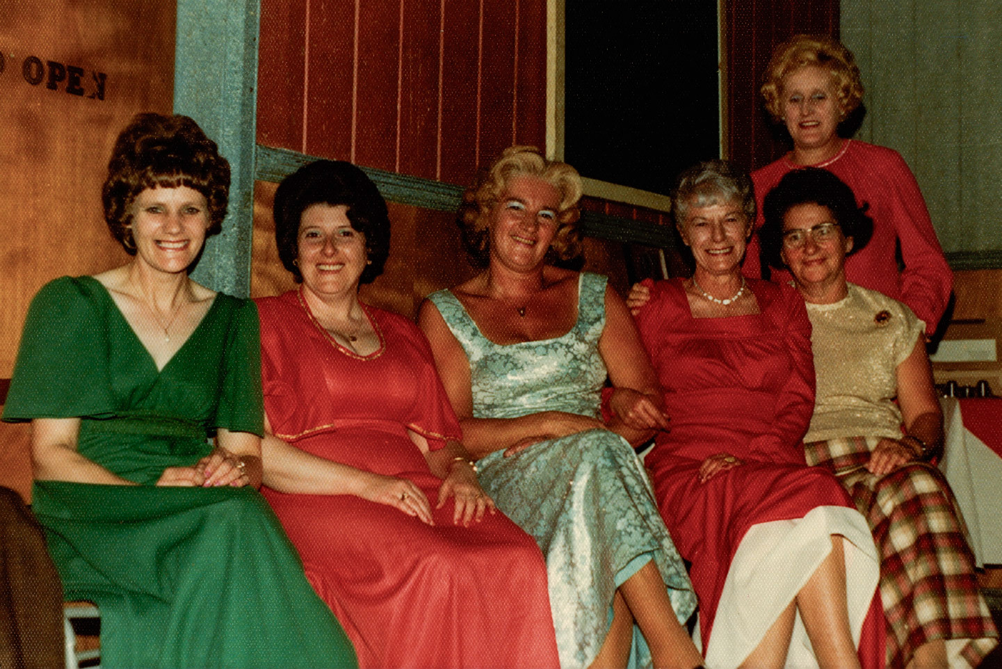 Ben Samuels identifies Margaret Downes at the back, on the right. Mary Evans in the red dress, on the right is Irene Williams who worked in the Cottage Cheese department. Tony Swain identifies Betty Manning, first left. Fiona Highcock comments "Think its my Auntie Dorothy Jones nee Swain, second left (Courtesy Joe Lyons)
