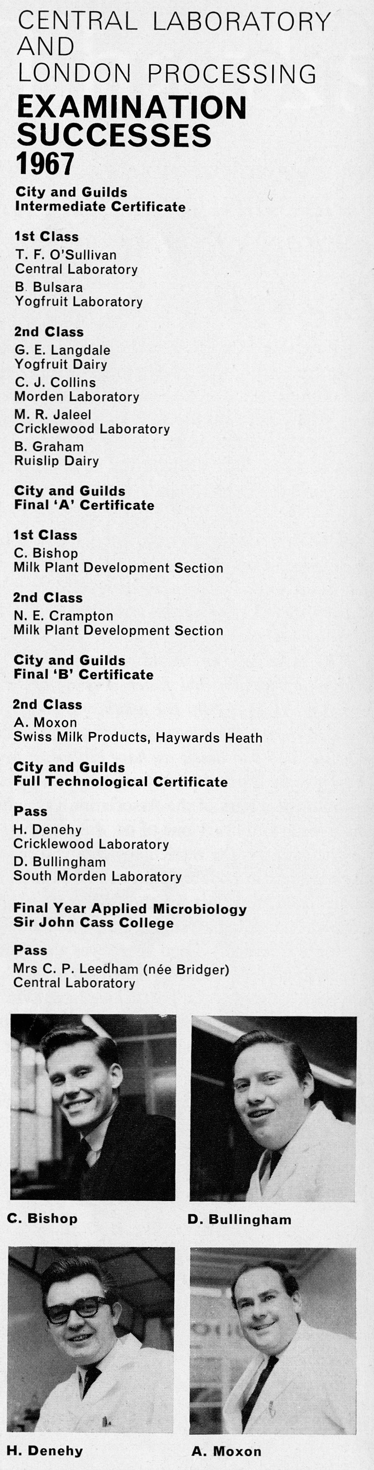 1968 Exam successes
