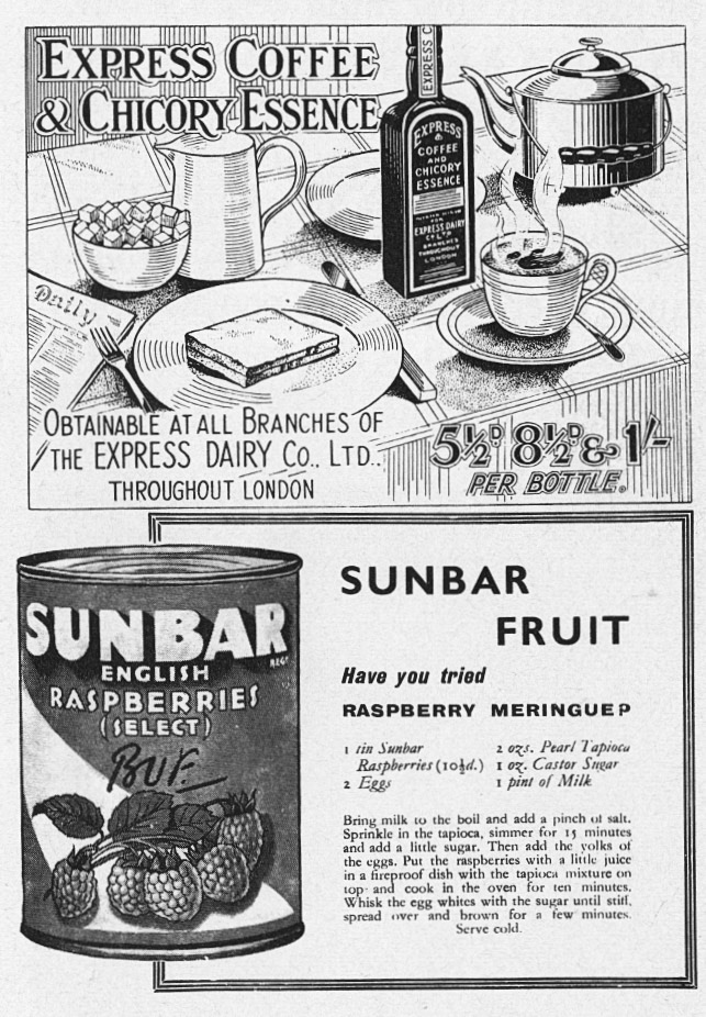 1935 advertisement from Express Dairy's 'The Dairymaid' magazine for customers