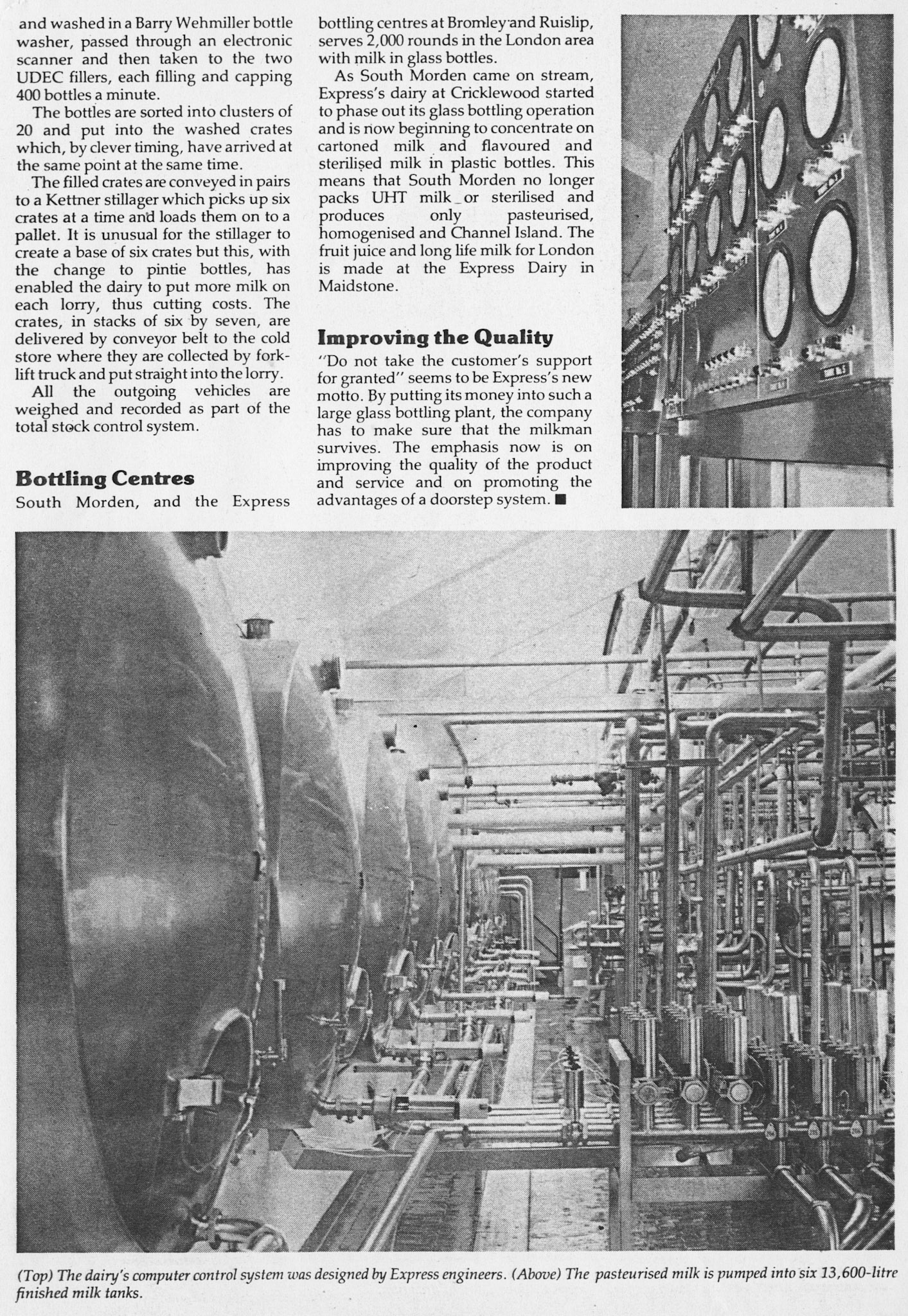 1981 Milk Industry' article about Express Morden by Dina Chase and Paul Gilliam