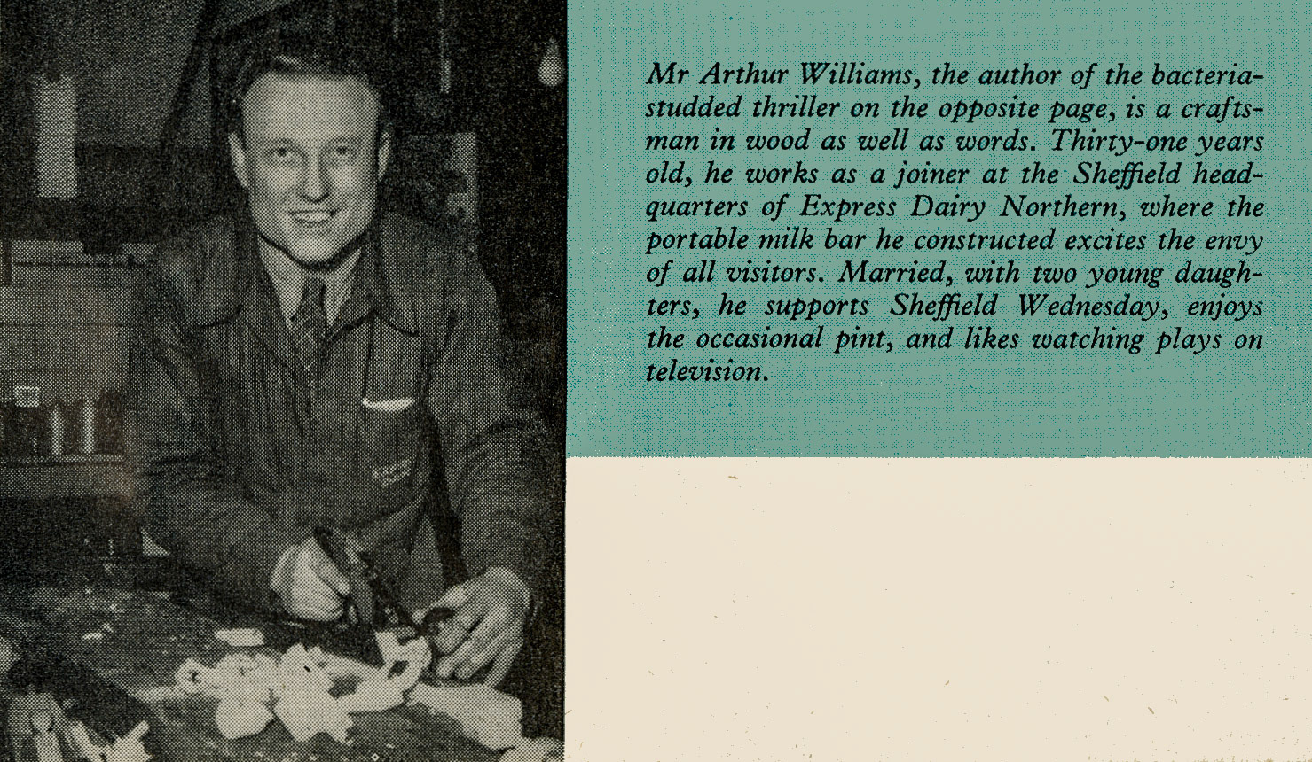 1958 Arthur Williams is a joiner at Express Northern Sheffield headquarters. (Express News July)