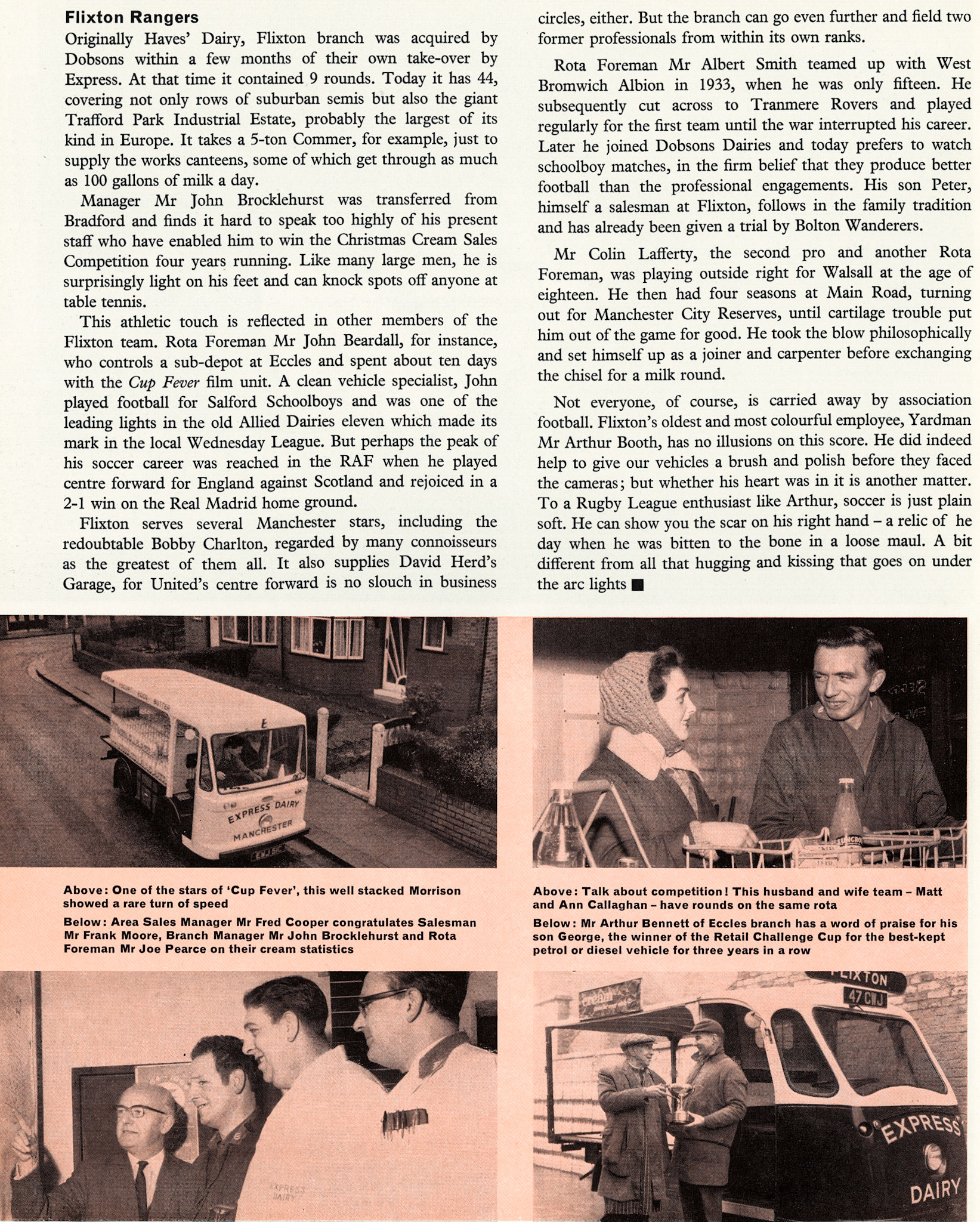 1966 Express connection with Manchester United and other football teams  in the Manchester area. (Courtesy Beryl Purslove)