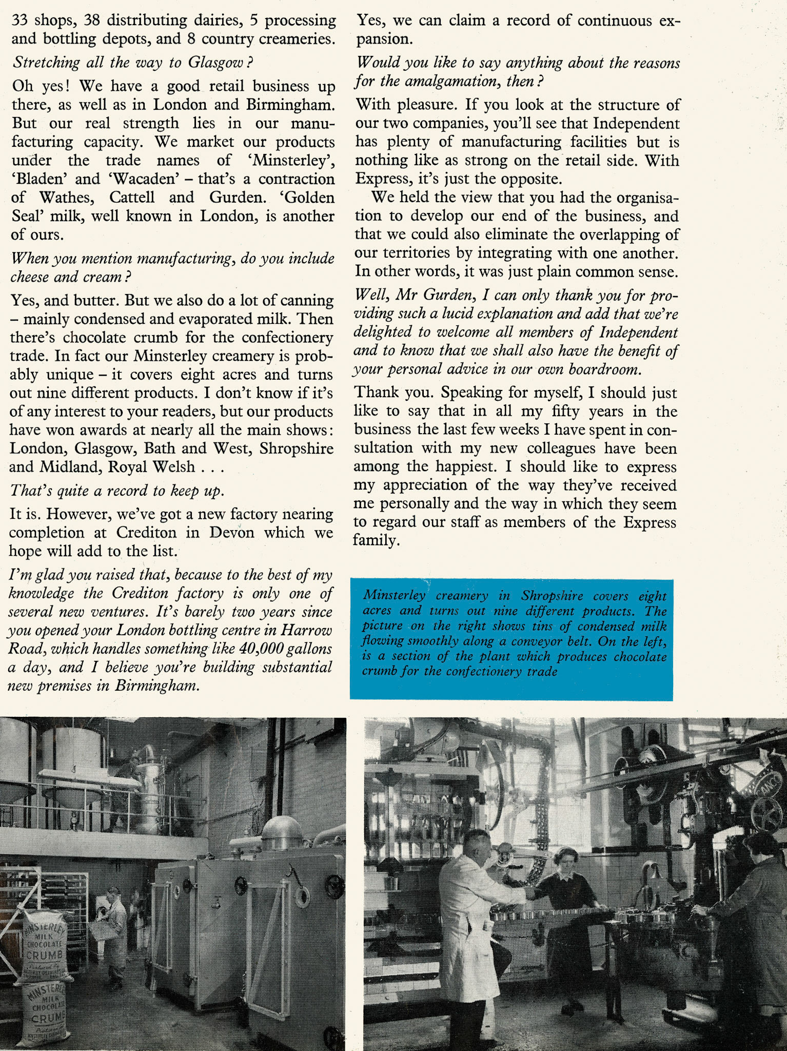 1959 Independent Dairies joins Express (Express News October)