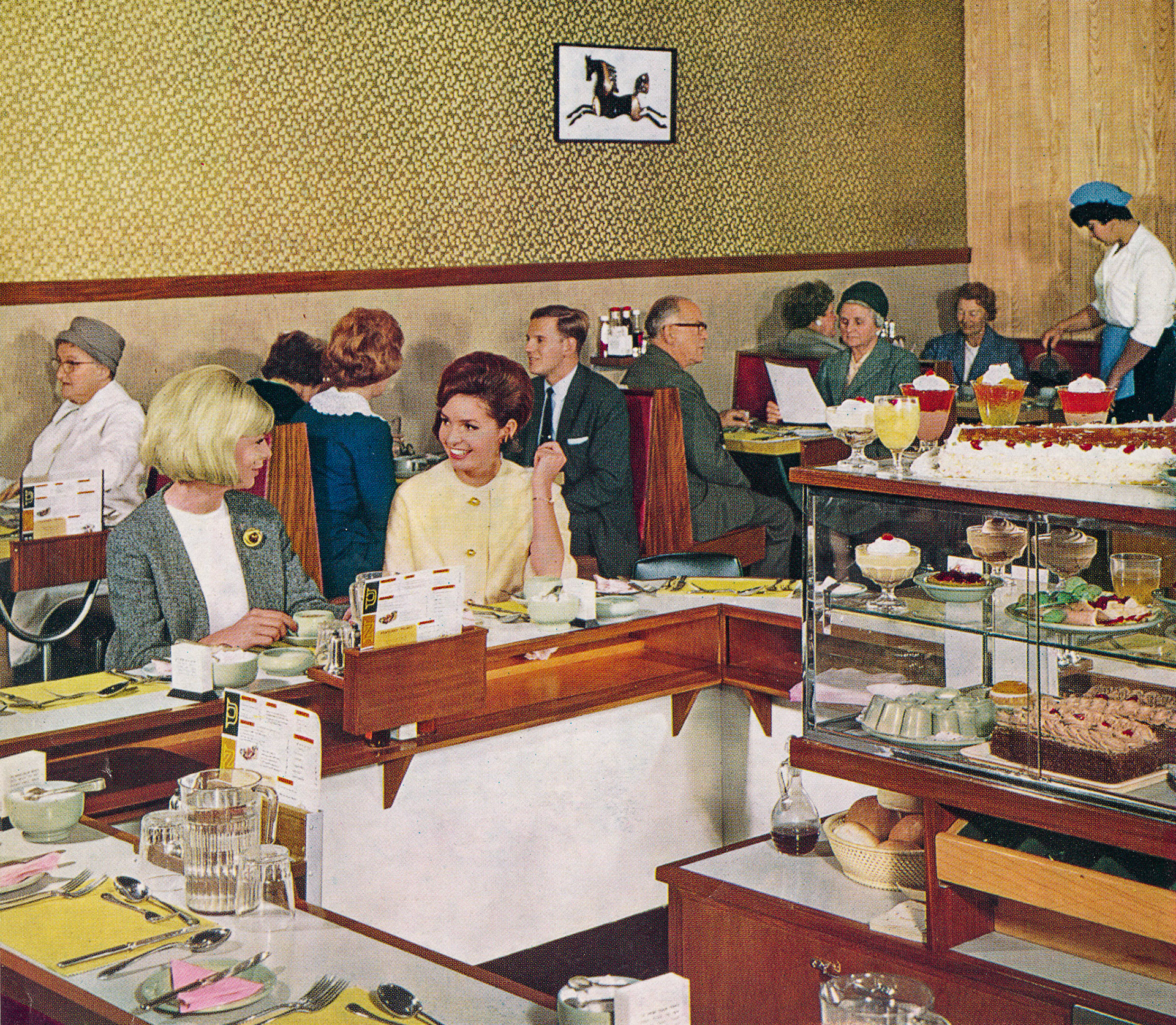 1960's Croydon High Street restaurant, having lunch. (From Express Story 1864 - 1964)