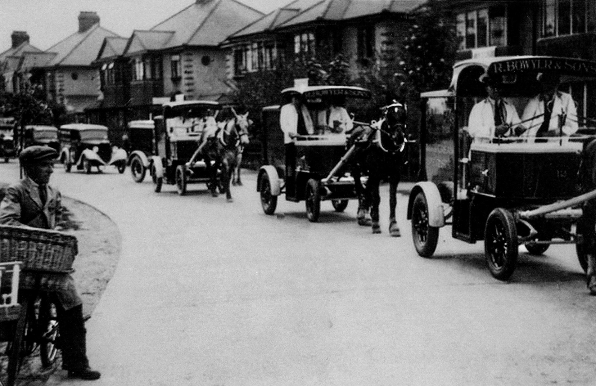 1940's Bowyer's fleet on parade at West Wickham (Courtesy Hilary McCluskey/Bowyer)