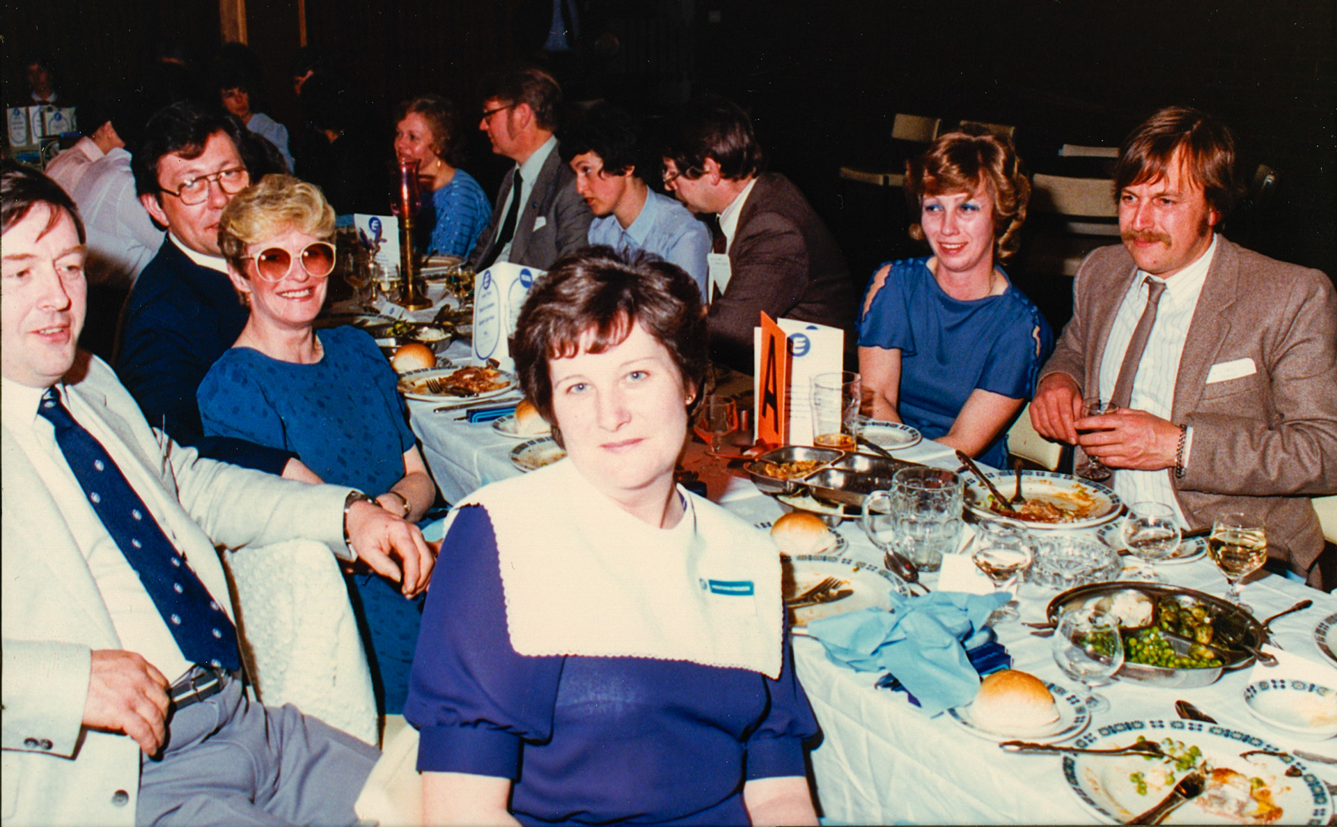 1980's? Mike and Cathy Dunn in foreground, with Phillip Budd and partner behind. Alan Tancock and his wife, Nigel Watts and Nesta, and John and Mary Roberts behind. (Courtesy Phillip Budd)
