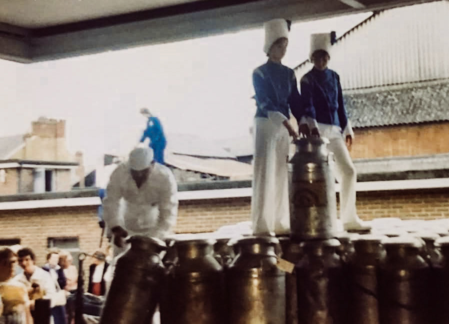 1970's Crediton - the end of churn collection. (Courtesy Kym Moore)