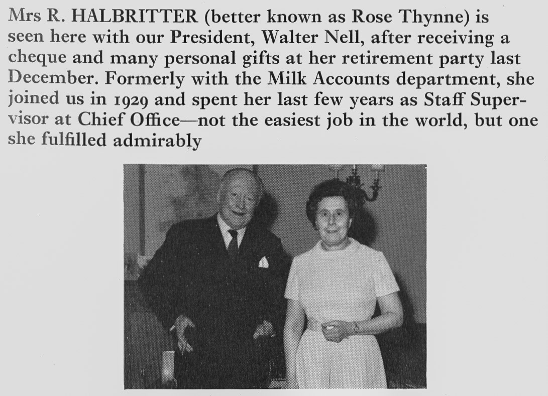 1971 Chief Office Staff Supervisor Rose Halbritter (aka Rose Thynne) retires after 42 years. (Express News Spring)