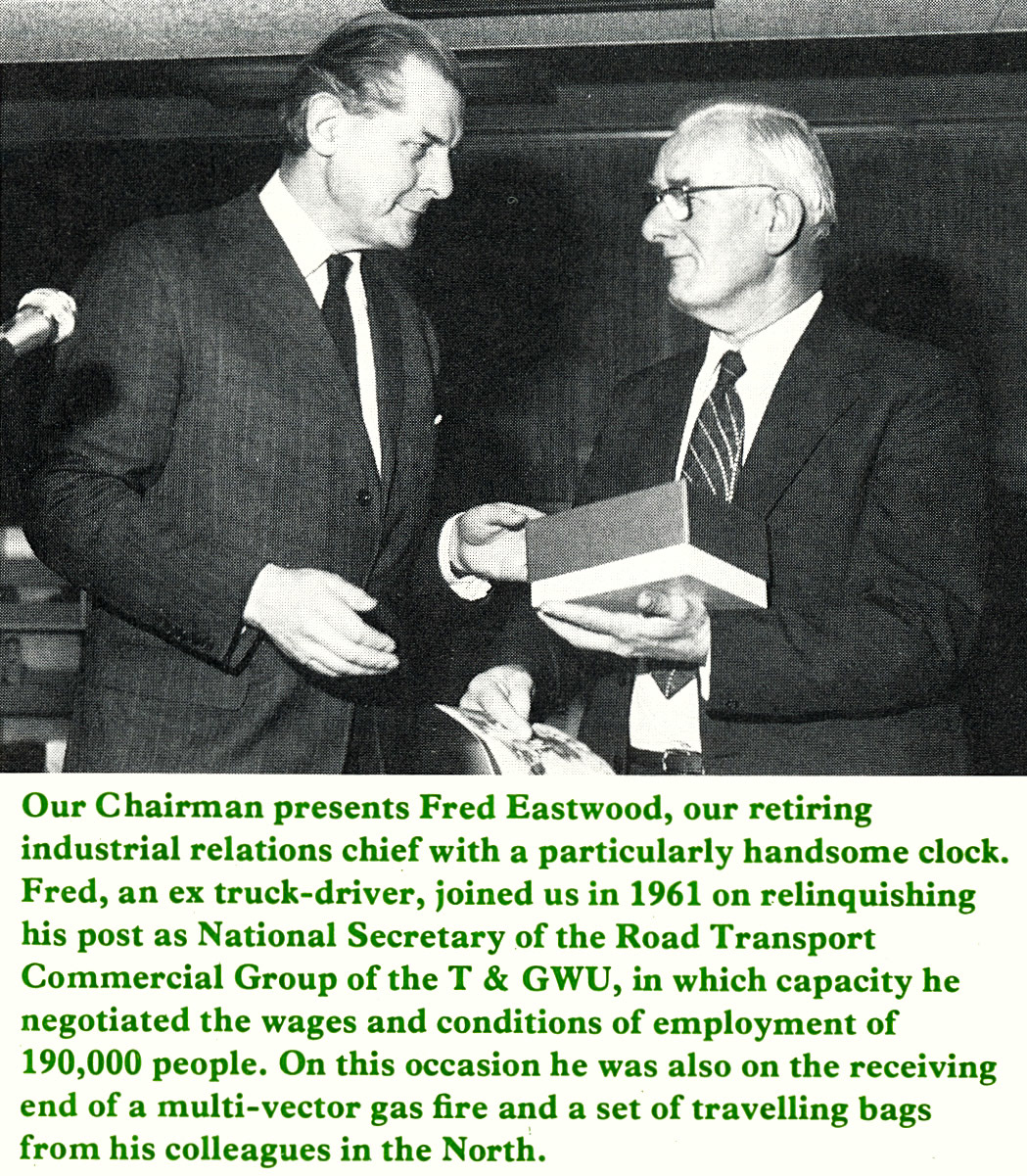 1978 John Travers Clarke presents Fred Eastwood on his retirement. (Express News Spring)