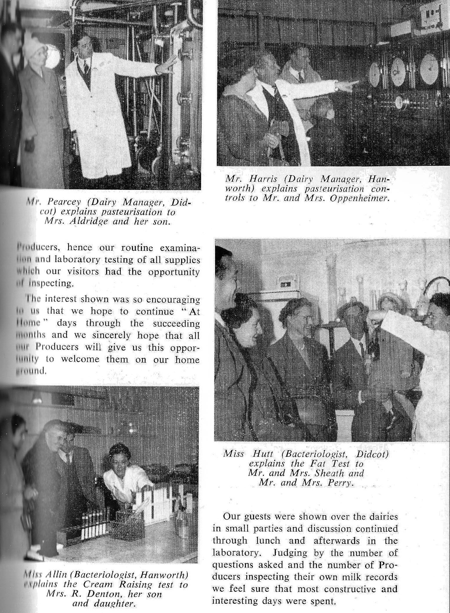 1960 Hanworth & Didcot invite farmers to 'At Home' visits. (From Book of Job House Magazine, December)