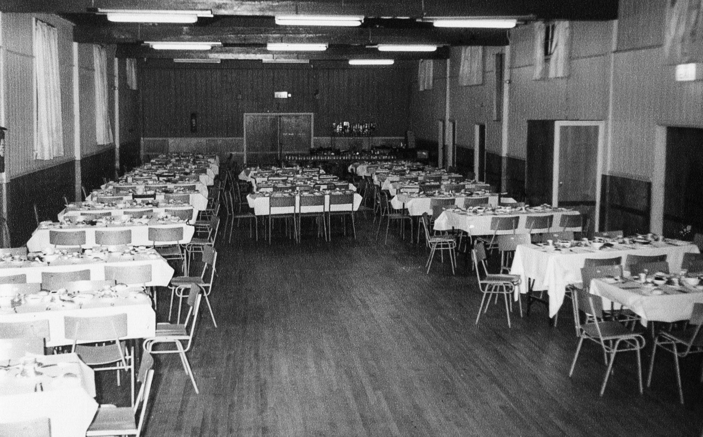 Debbie Llewellyn comments "Inside the Parish Hall Minsterley. Our wedding evening party was the last event there before they dismantled the stage.". Mike Challinor remembers "Wonderful sprung dance floor - we had some fantastic hops in Minsterley Parish Hall during my teenage years." Joan Murfitt adds "I remember the floor bouncing!" Lorraine Fletcher remembers "Oh my, memories... discos! my 21st party... it looks smaller in the pic, many a happy time and only a few mins walk from where we lived" (Courtesy Joe Lyons)
