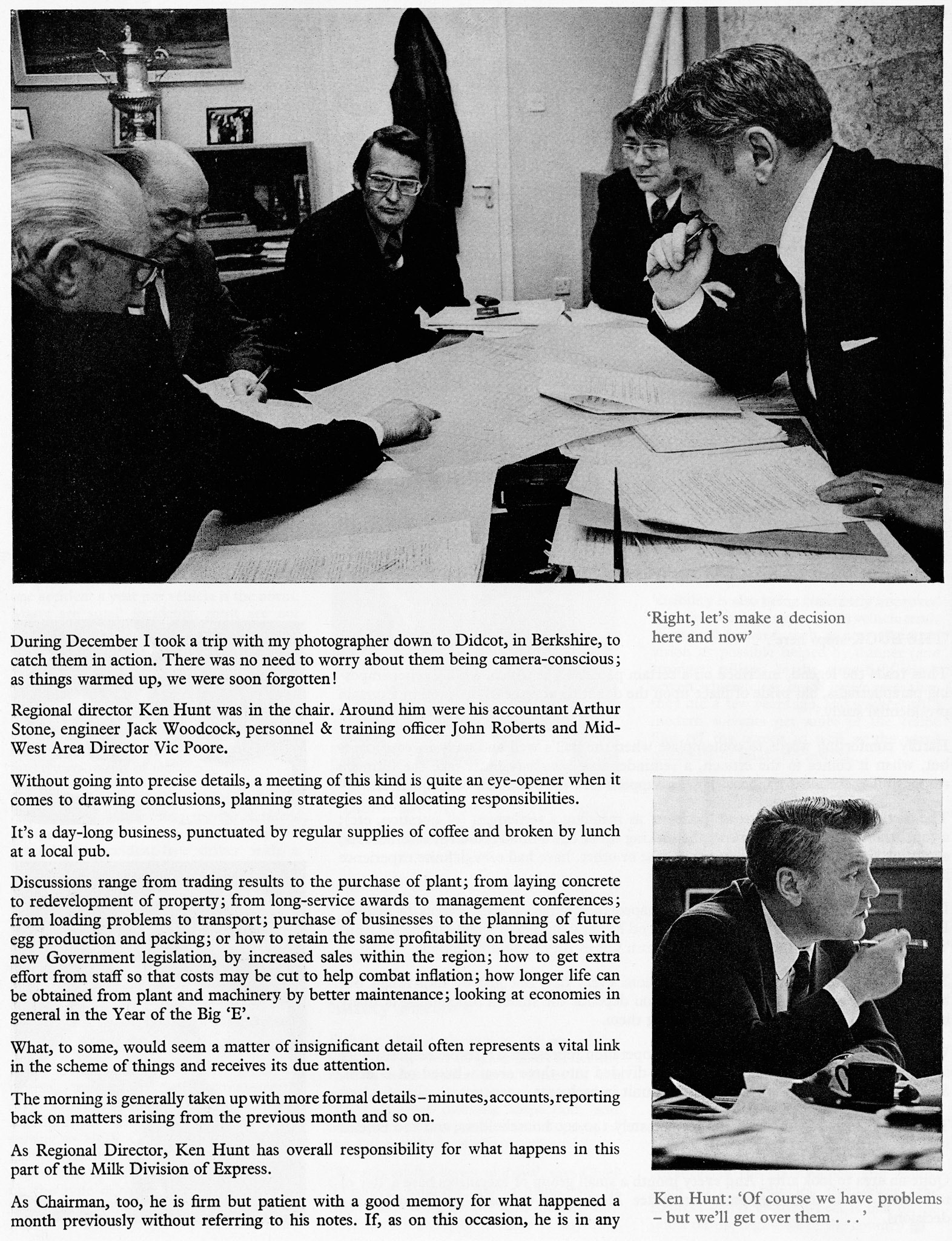 1975 VIC POORE, KEN HUNT, ARTHUR STONE, JACK WOODCOCK, JOHN ROBERTS (Didcot Managment Meeting)