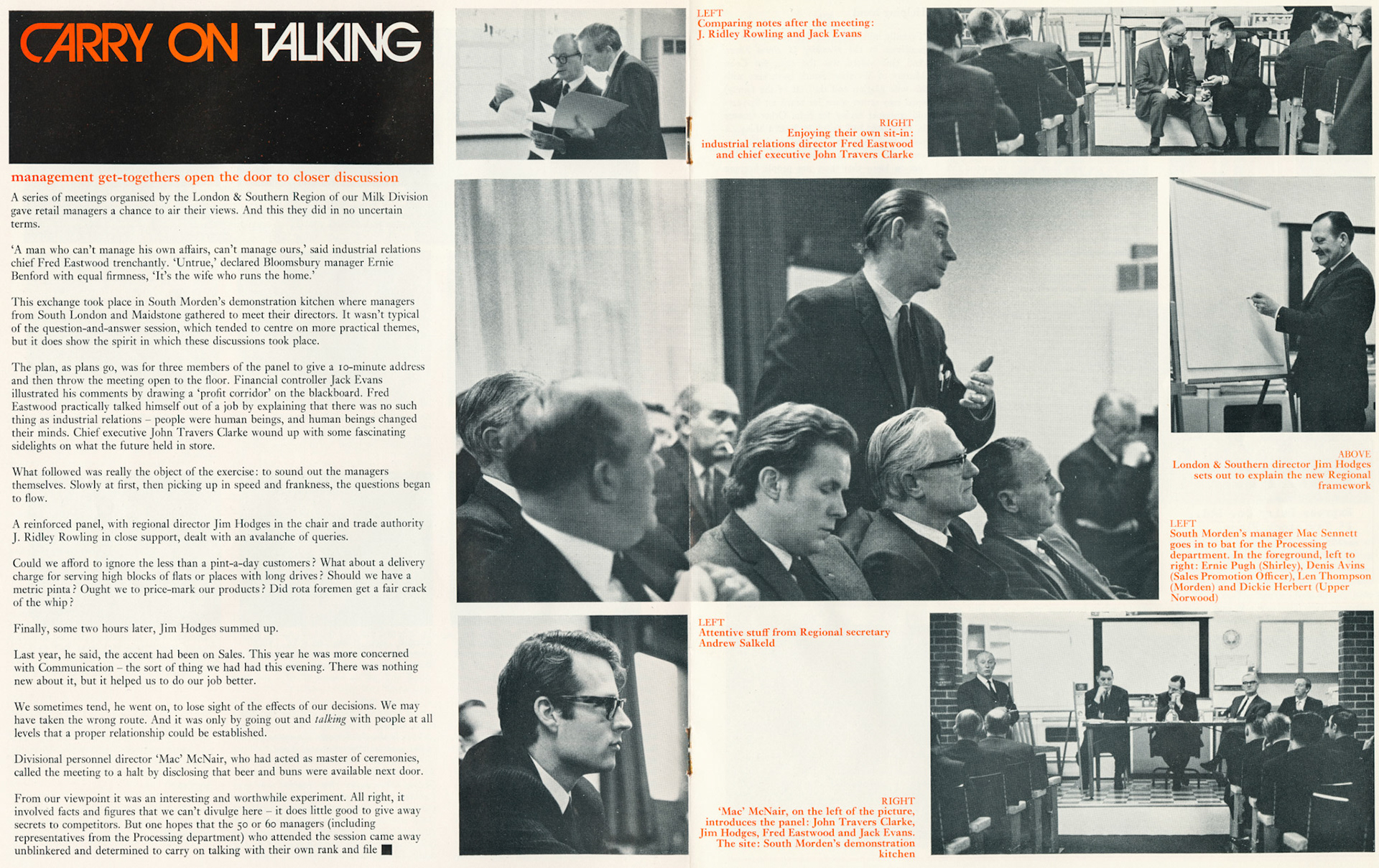 1971 'Carry on Talking' managers meeting held at South Morden Processing