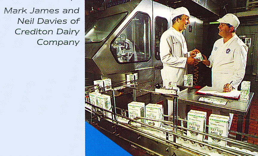 1993 Northern Dairies ran Crediton Creamery at this time, Mark James and Neil Davies pictured. (Express Dairy Tales Archive)