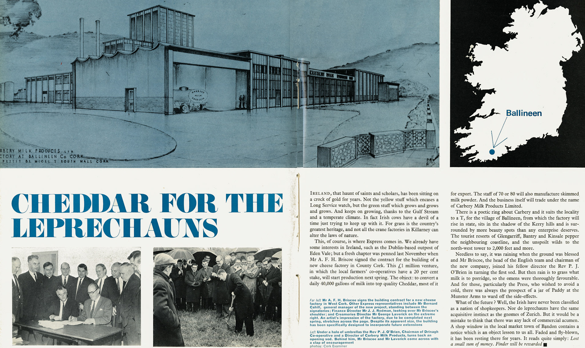 1967 Ballineen Creamery starts construction. (Express News Spring)