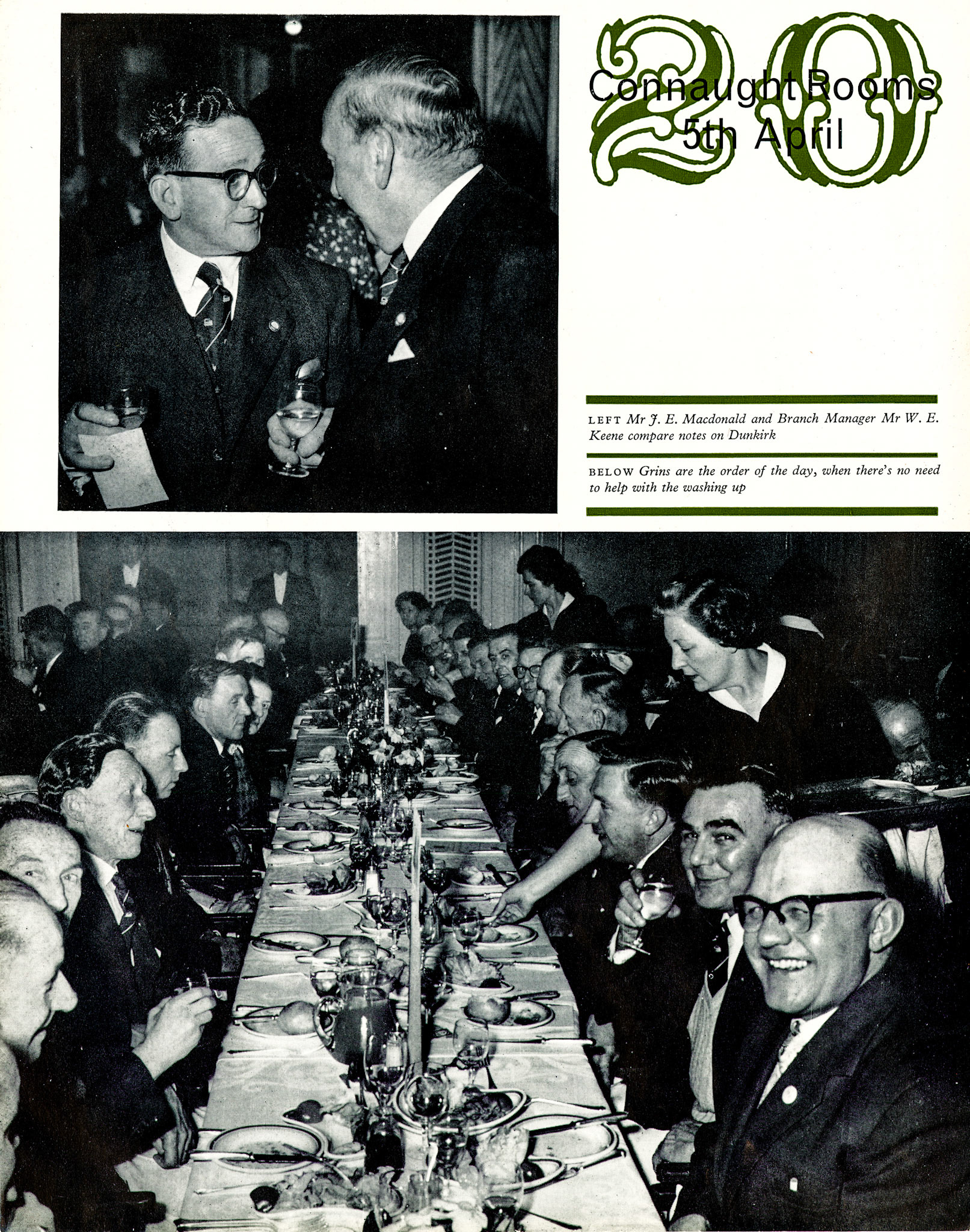 1961 London's 20-year long service awards at the Connaught Rooms. (LSA Annual Review)