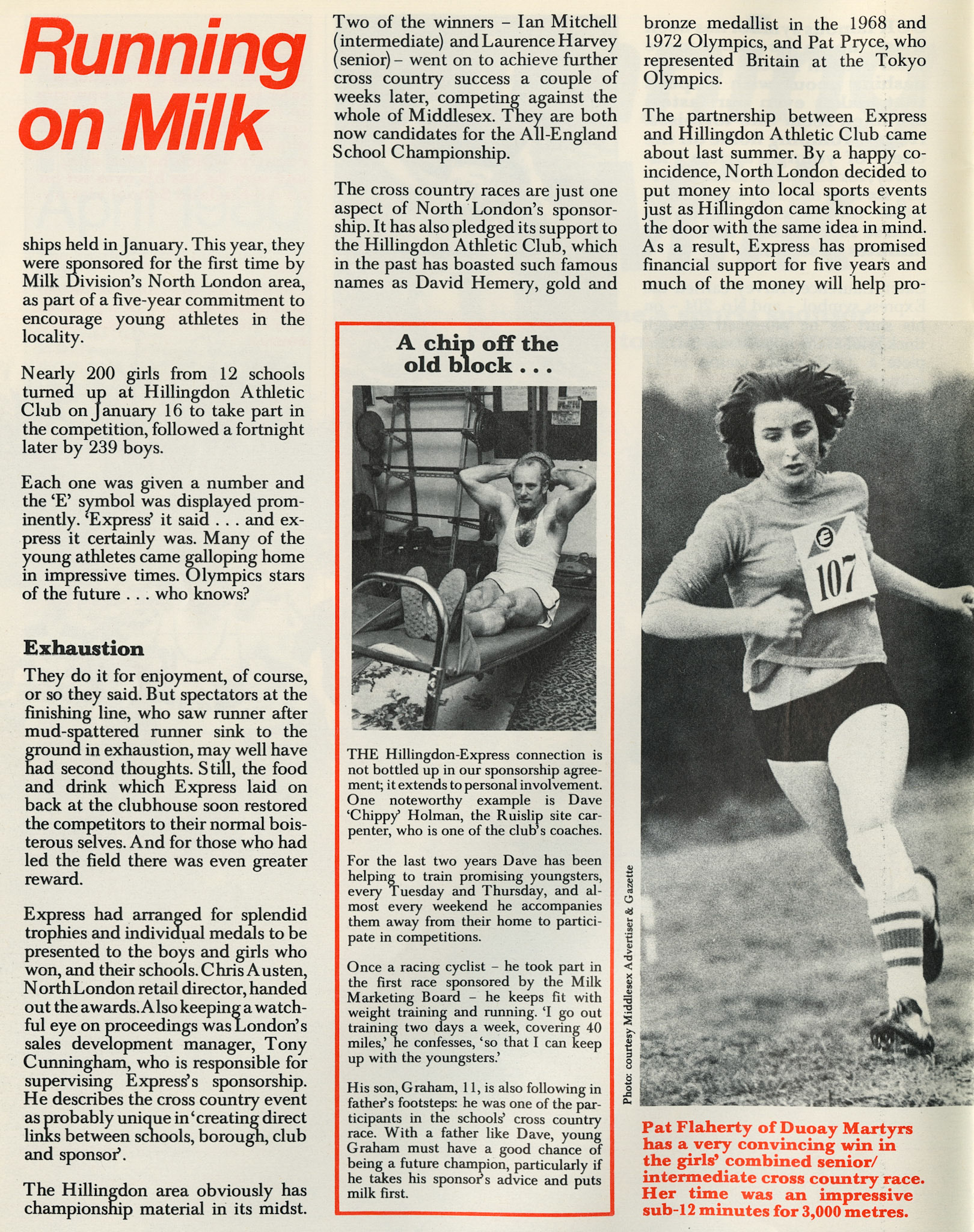 1980 Hillingdon schools and Athletic Club sponsored by Express Dairy