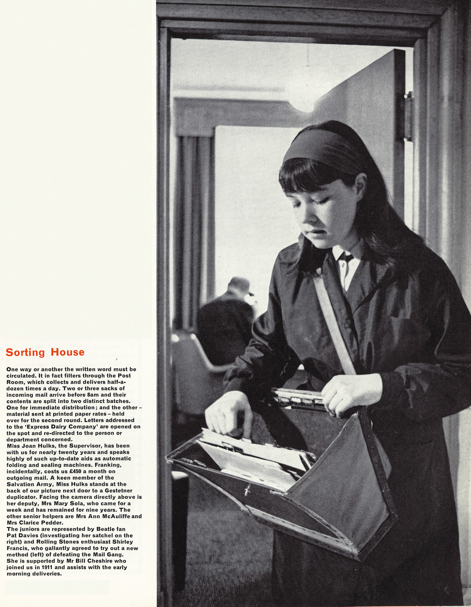 1966 Chief Office, Tavistock Square: Beatles fan Pat Davies.