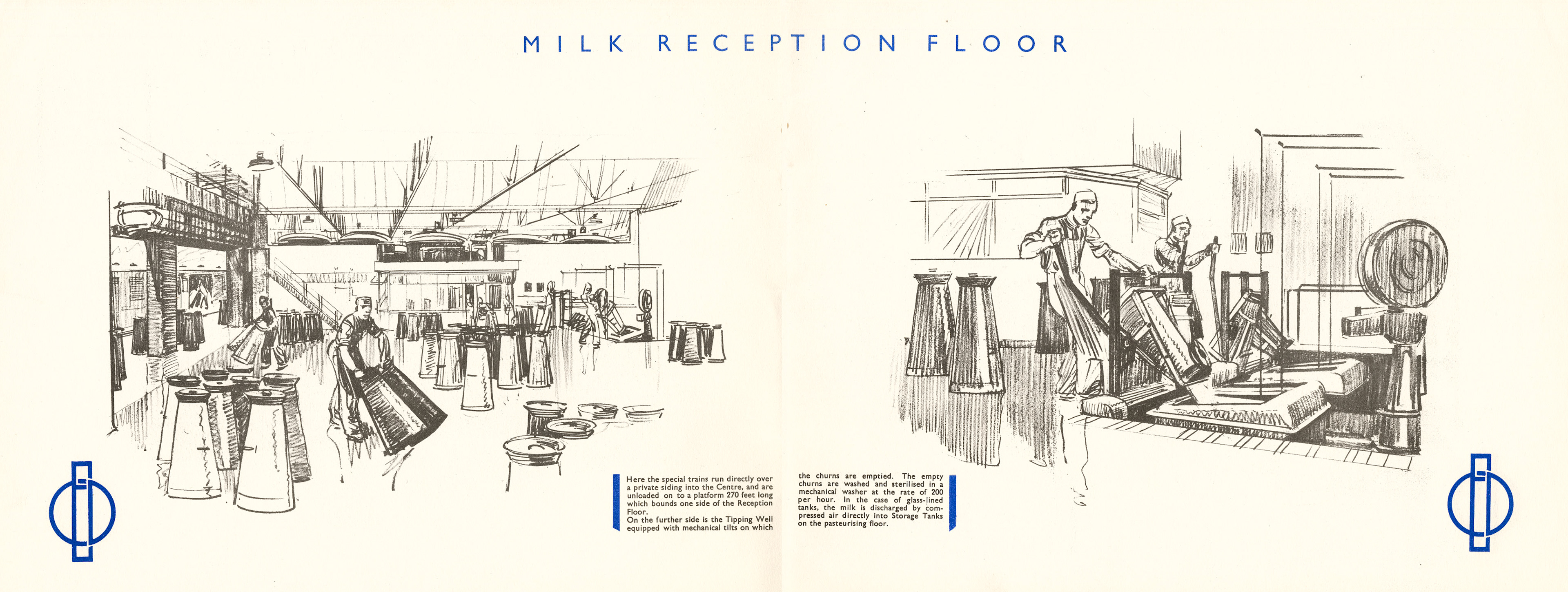 1930 Cricklewood Opening Brochure-Milk Reception Floor Double Page (Courtesy Paul Luke)