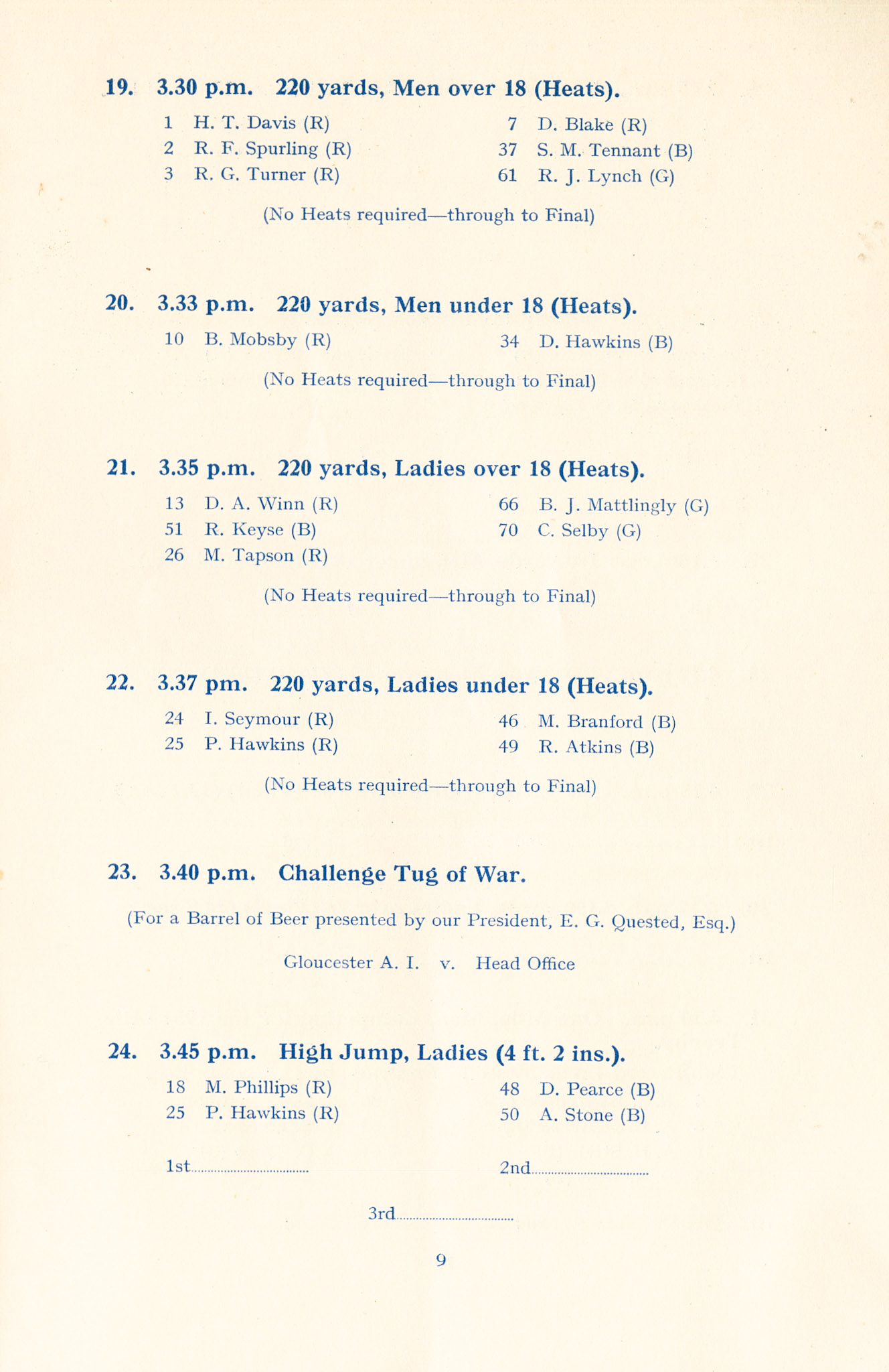 1954 MMB Grand Gala (21st Anniversary), 26th June