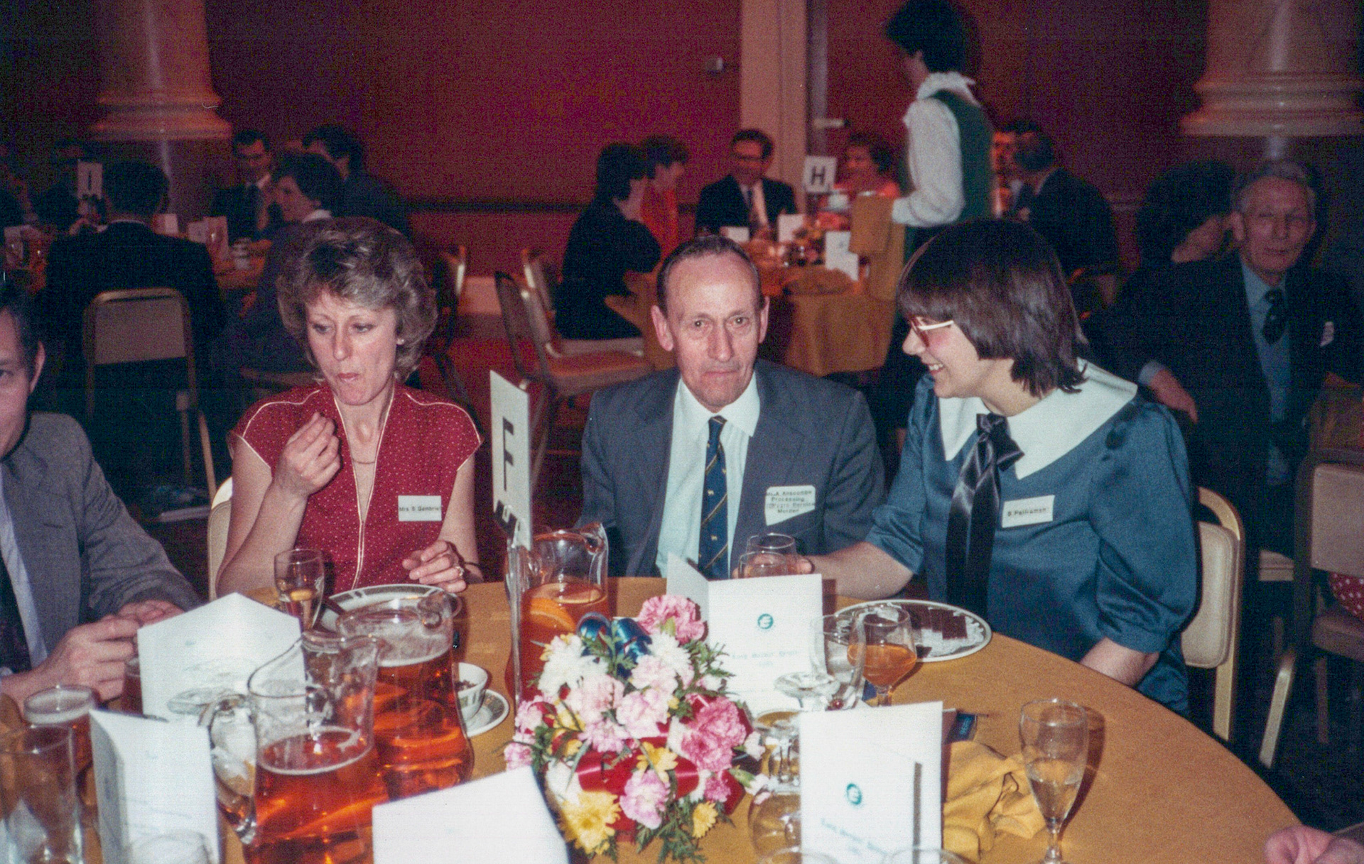 1983 Express Long Service Dinner-David Gambriel and his wife, Alan Anscombe and Sandie Roper