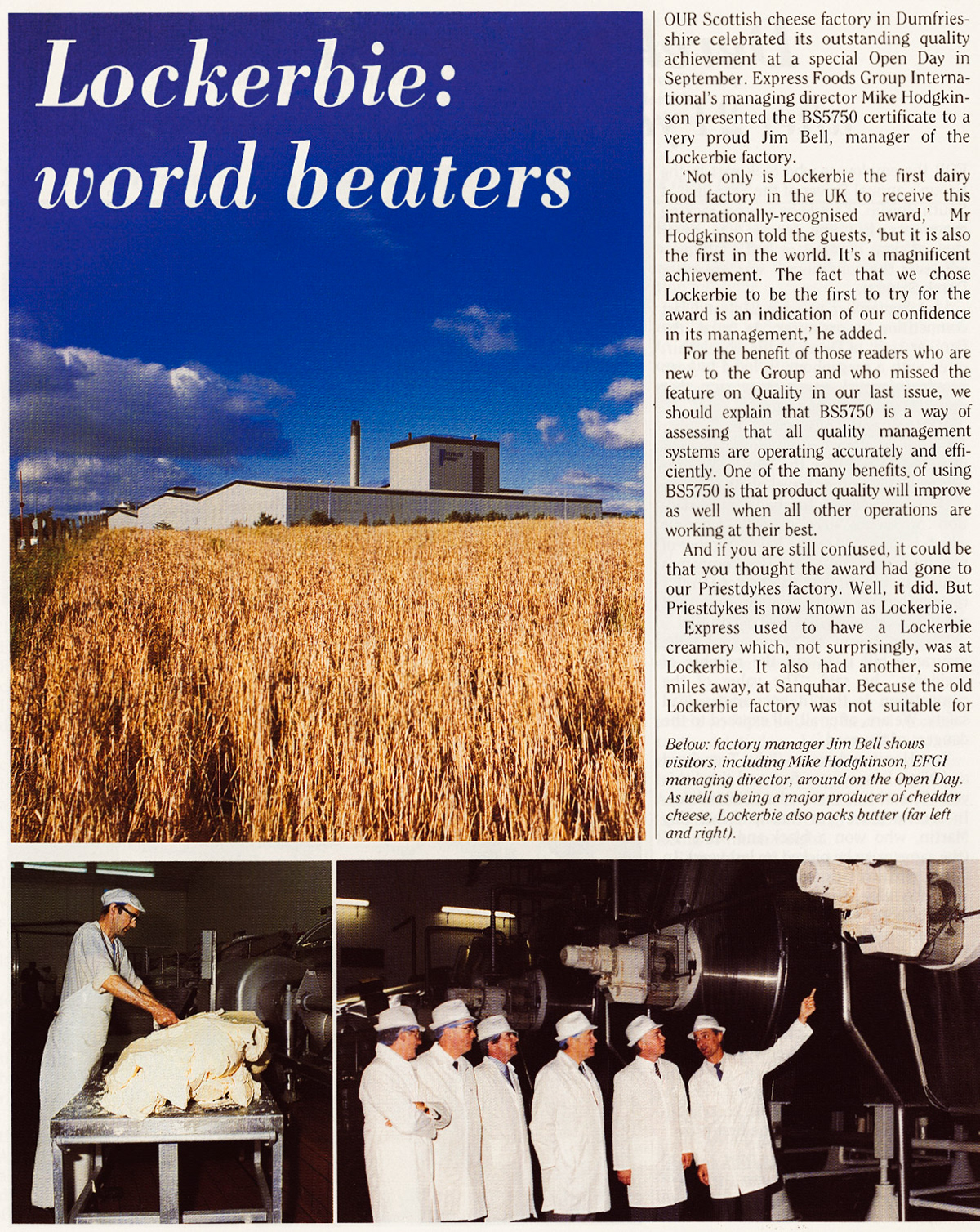 1989 Lockerbie awarded BS5750 award