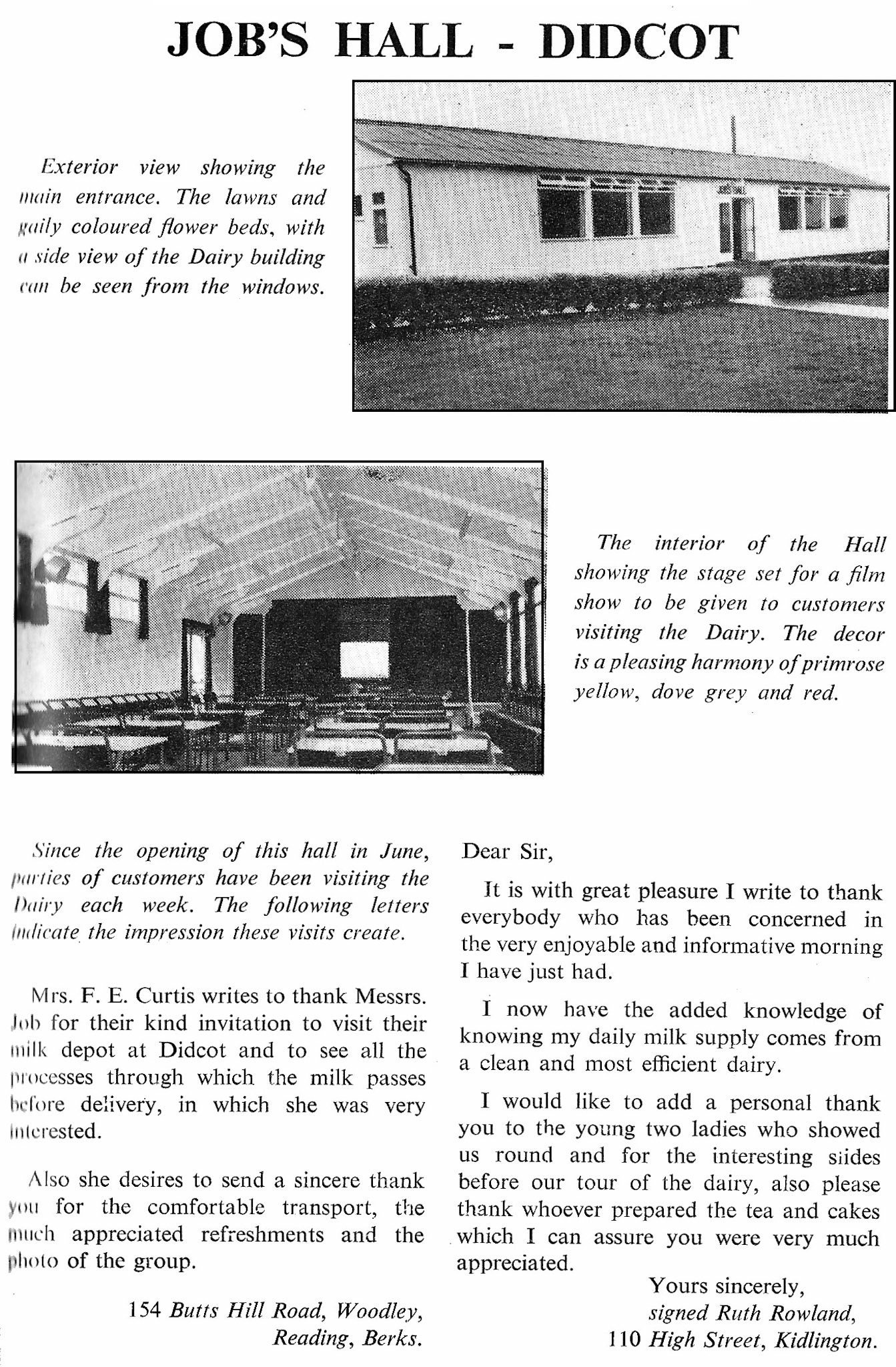 1958 August-Job's Hall at Didcot. (Courtesy Book of Job, Roberts Foundation)