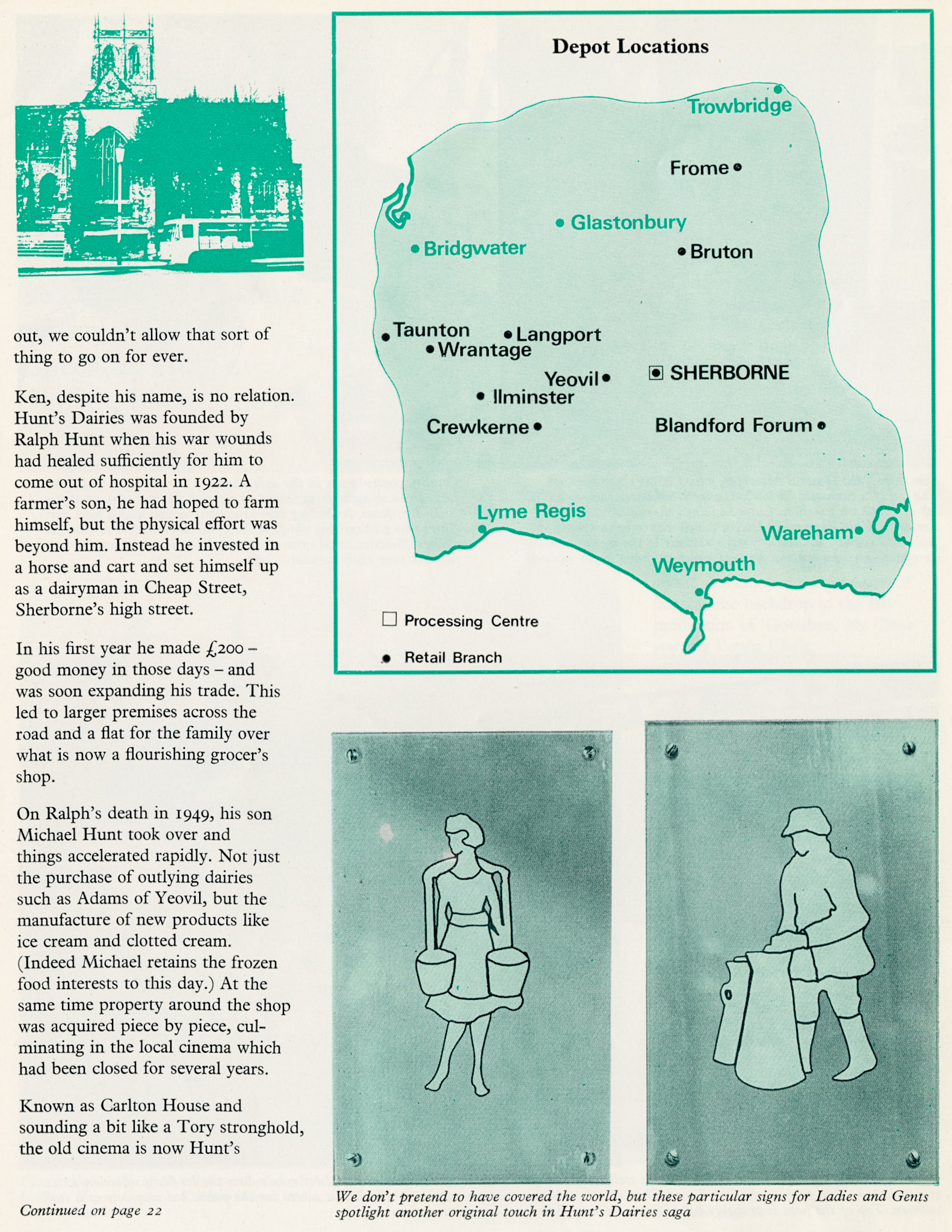 1975 Hunt's Dairies, Sherborne, Dorset