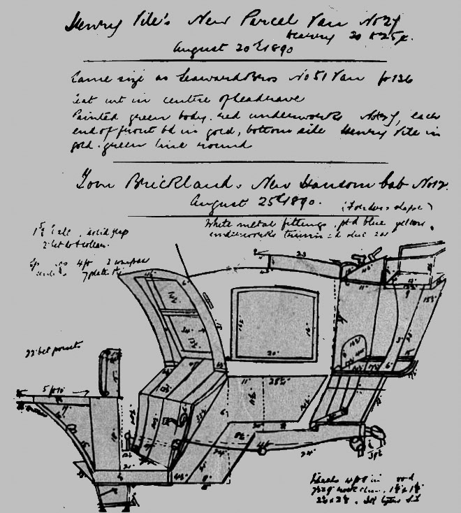 1890 A page from the order book shows that vehicles were made to the buyer's exact specification. (From Express News 1958-September)