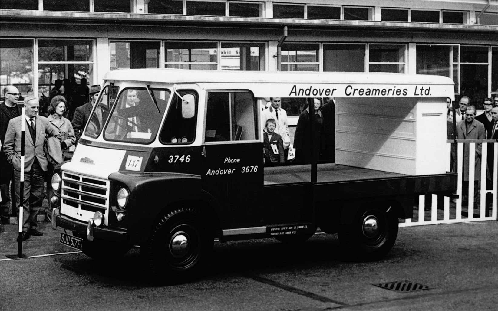 1967 Reg Andover Creameries Float SJD 517F, at South Ruislip Driver of the Year Competition. (Courtesy Dave Fane)