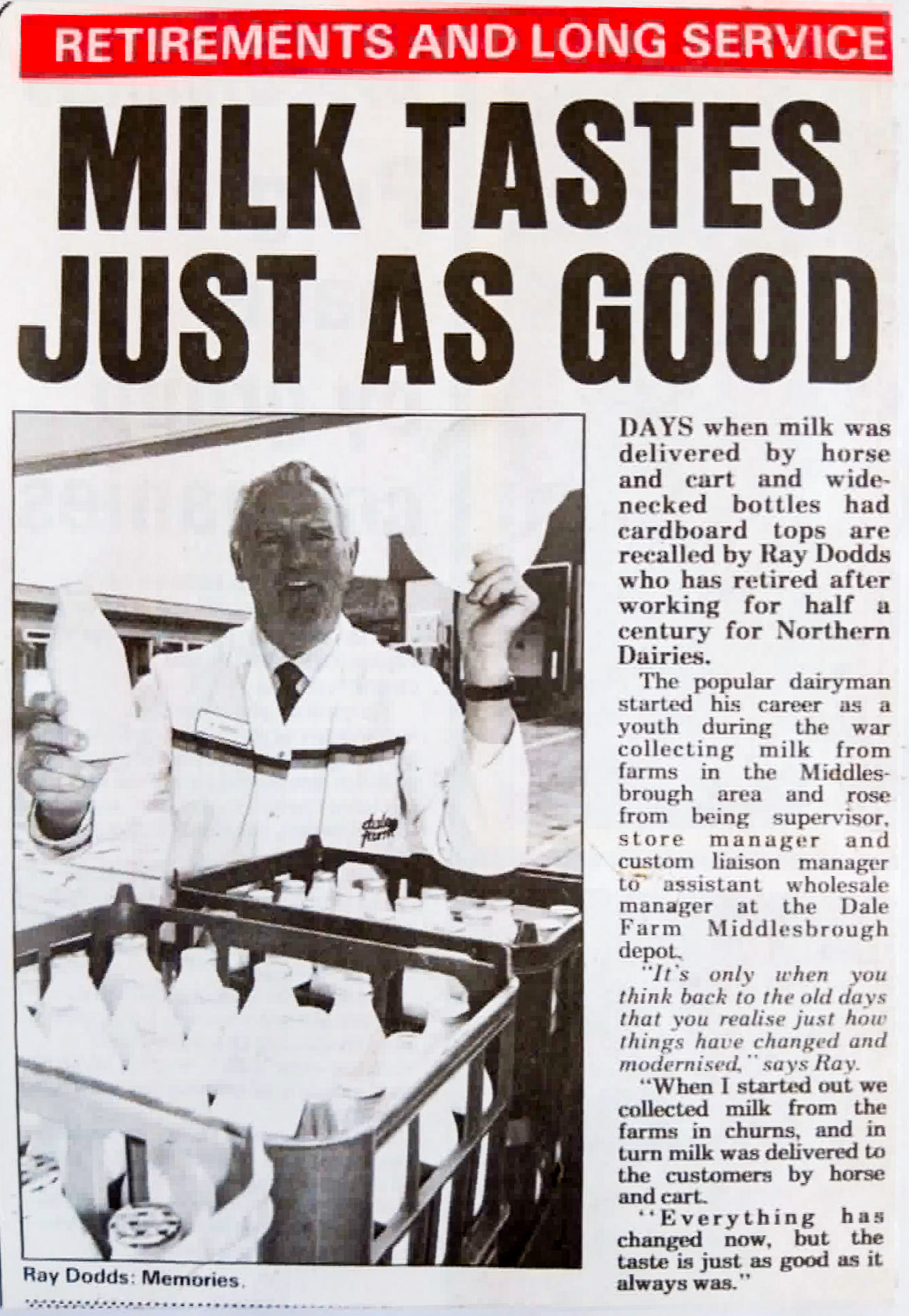 1990s Middlesbrough's Ray Dodds retires after 50 years. (Courtesy Paul Smith)