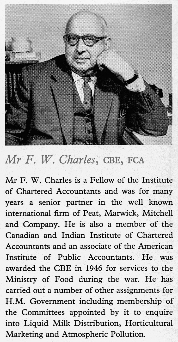 1965 FW Charles appointed as Director of Express Dairy Group. (Express News Summer/Autumn)