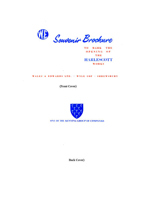 1957 Covering letter for Wales &amp; Edwards Souvenir Brochure, produced to mark the opening of the new Harlescott works in April. (Courtesy milkfloats.org.uk)