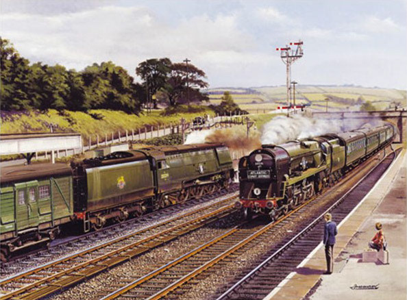 1950's scene, in painting by Barry J. Freeman GRA “Heavyweights at Seaton” (From Seaton Junction History, by Rick Wood)