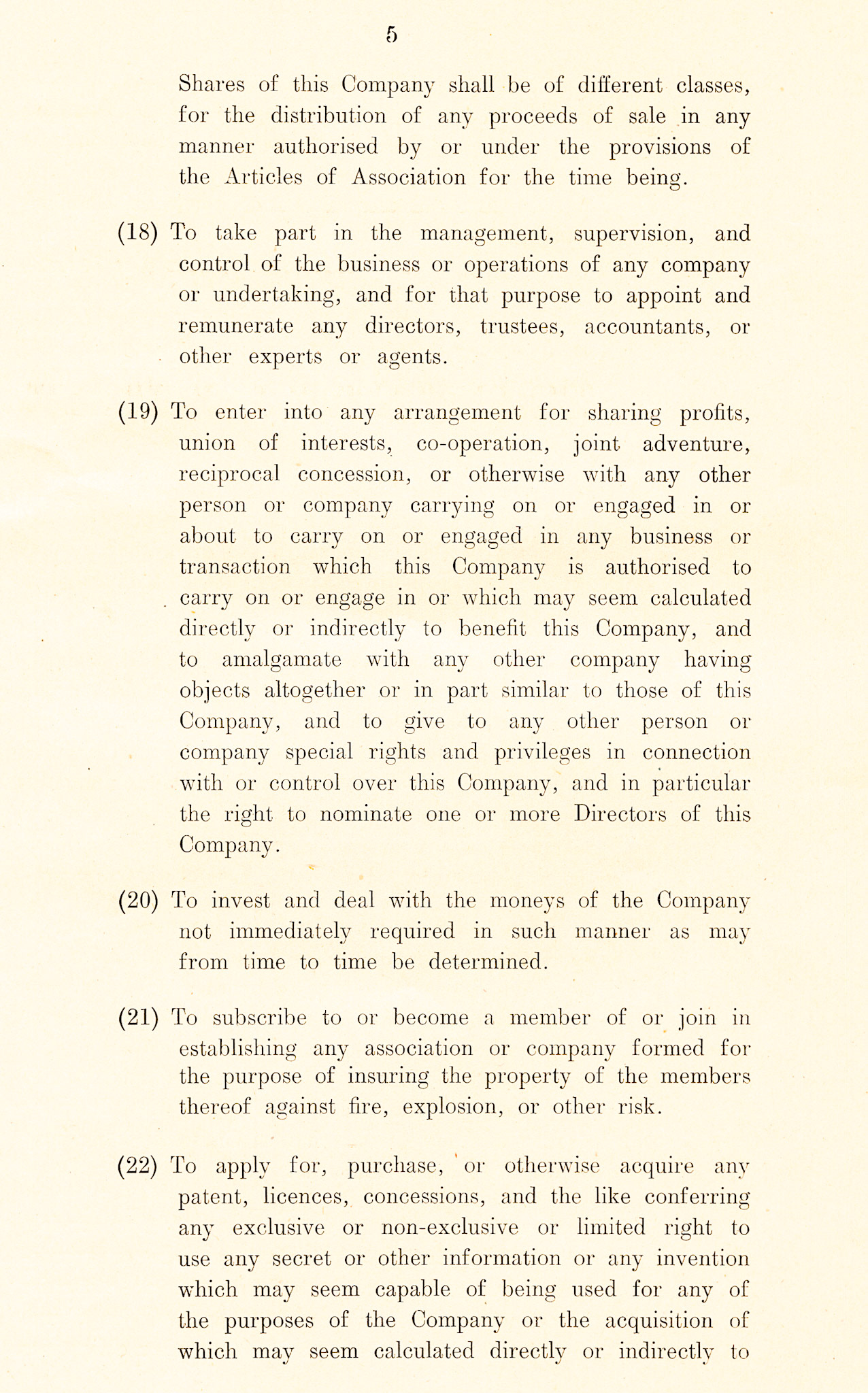 1918 Memorandum of Association for Ruyton Co-operative Dairies, Limited