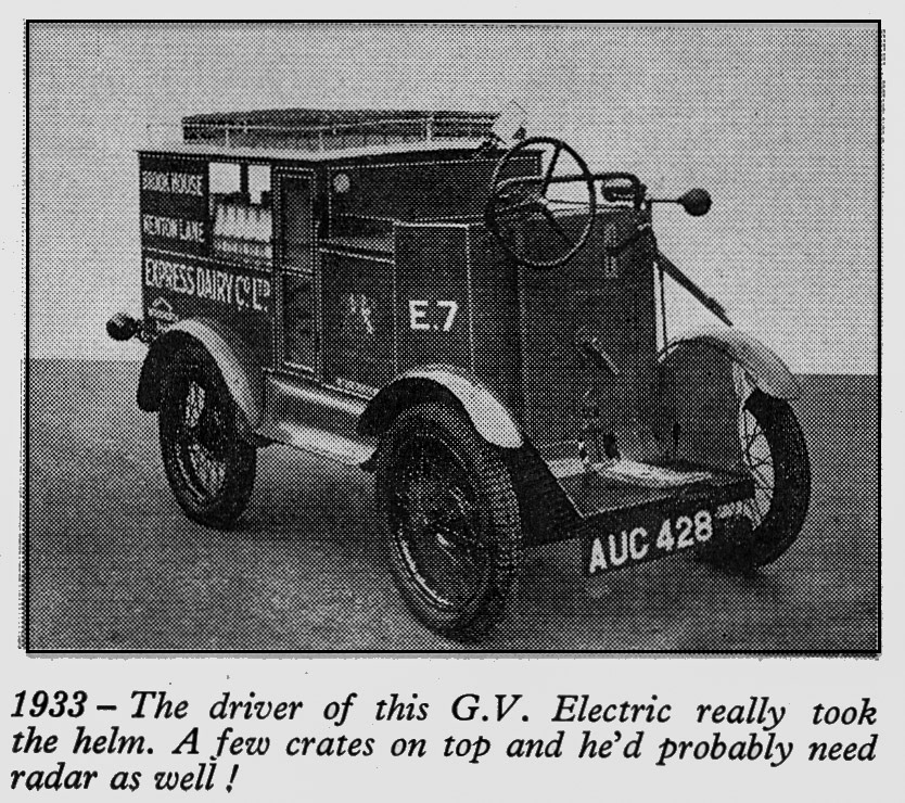1956 1933 G.V. Electric float: from album showing 30 years of progress in transport fleet. (Express News July)