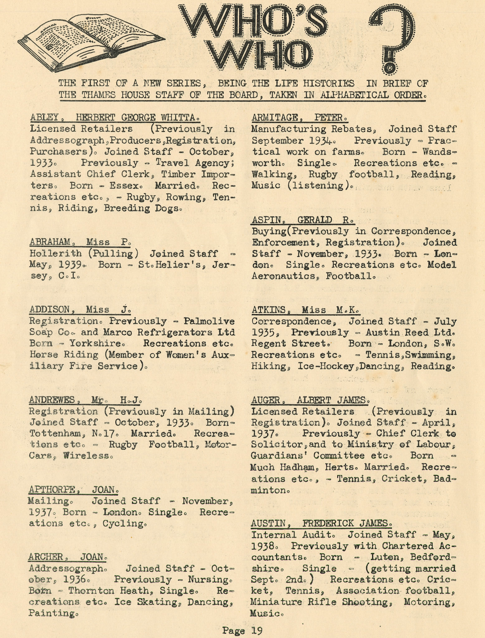 1939 'Milmarbo' in-house magazine, edition 4, published at the outbreak of WWII when staff were preparing to move to the newly constructed Thames Ditton HQ.  (Express Dairy Tales publication)