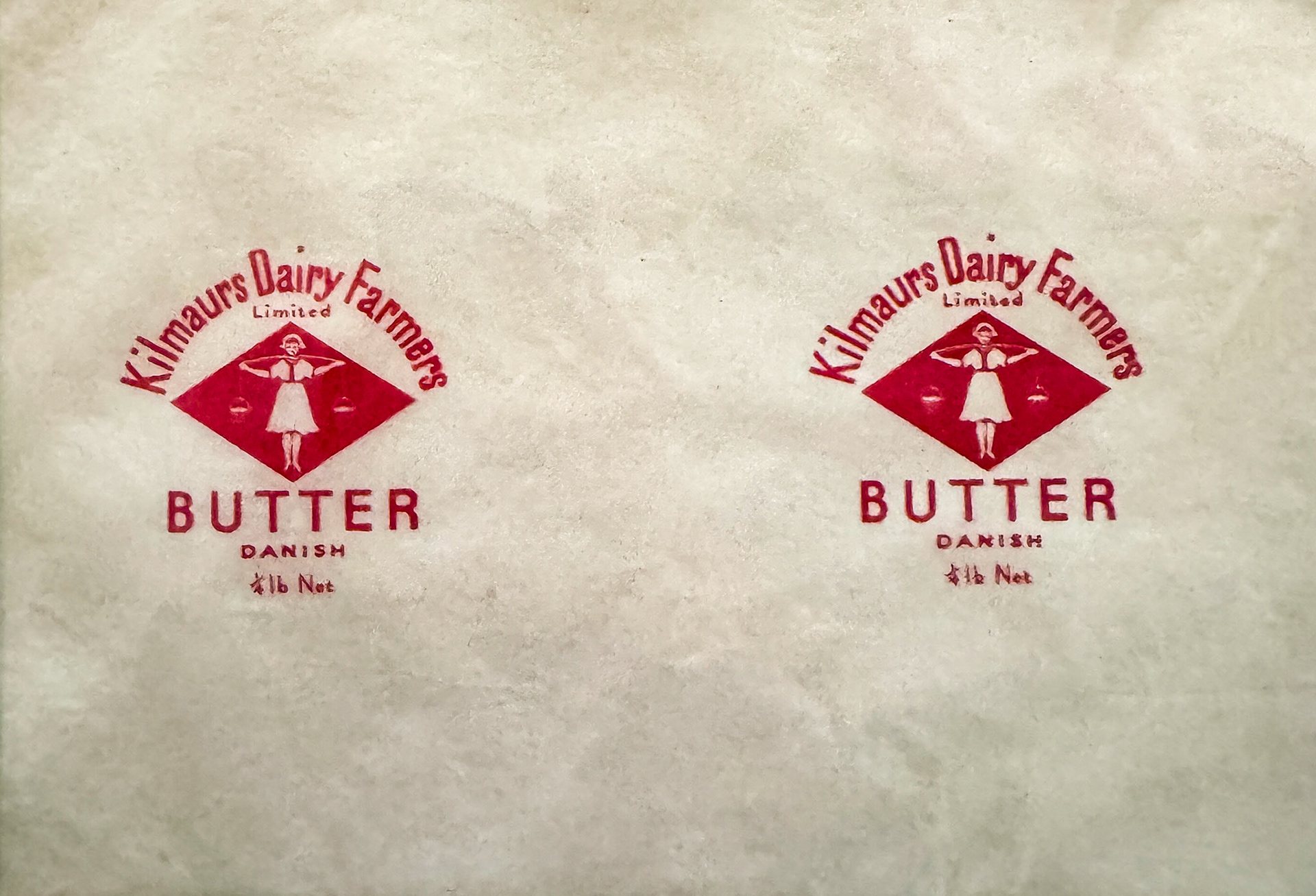 1950s? Kilmaurs Creamery butter wrapping paper acquired from eBay. (Photos by Peter Roper, visit by courtesy of Fiona Edgar)