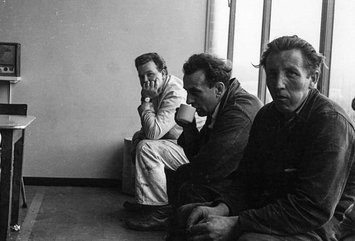 1984 Minsterley Canteen. Jackie Bebb comments "Nip (Phillip ) Humphreys on the right, he was my uncle, married to my mums sister". (Joe Lyons Collection)