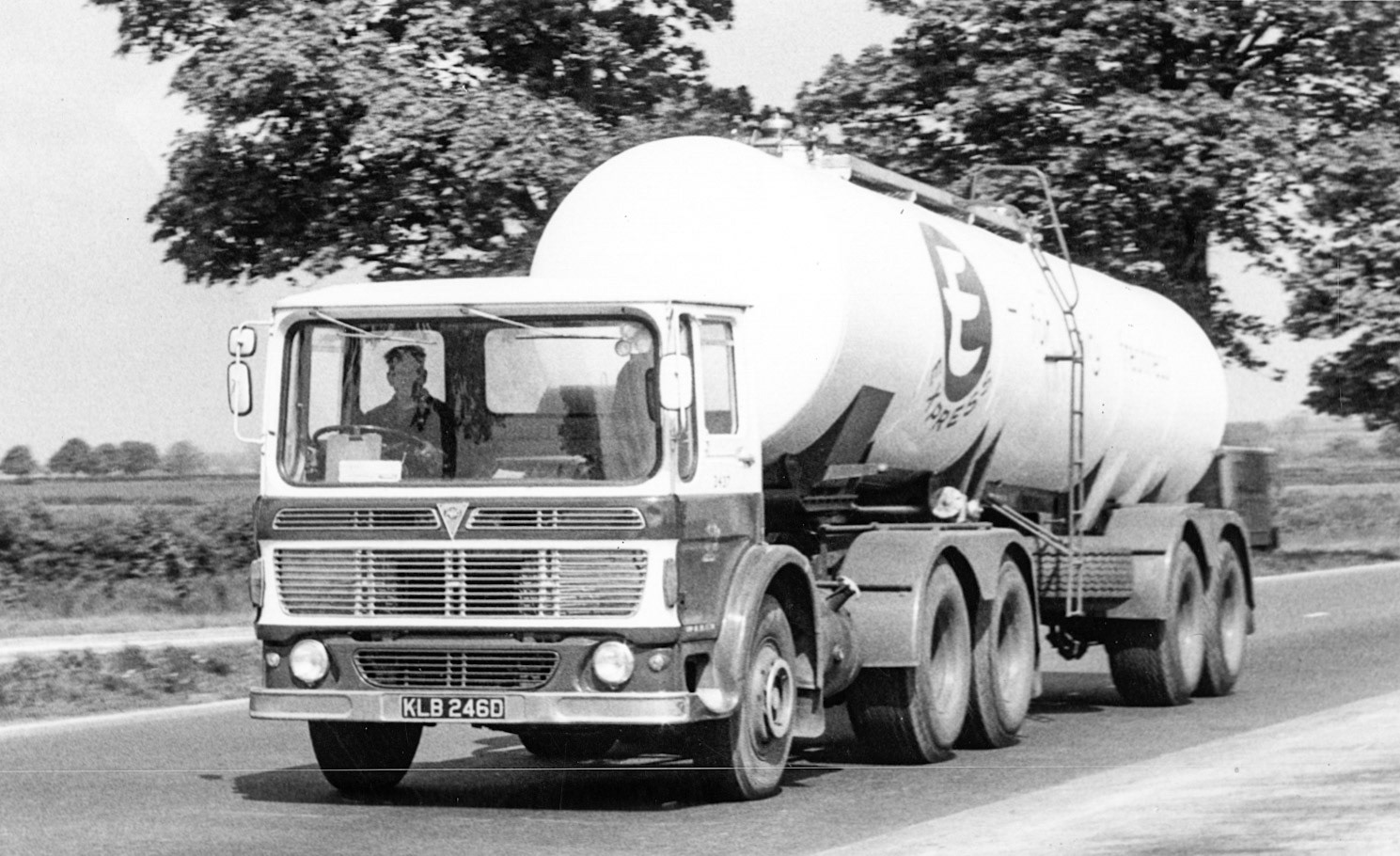 1966 Reg. AEC Tanker KLB 246D on the road.. (Courtesy Paul Luke)