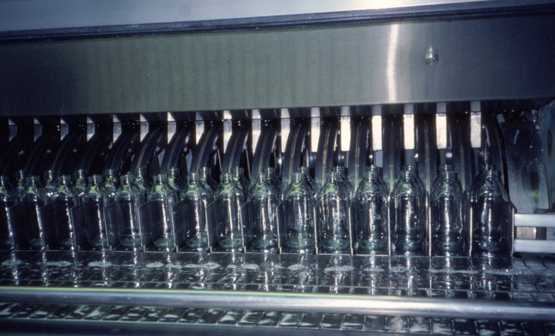 1979 South Morden after re-equip. Bottle washer discharge.